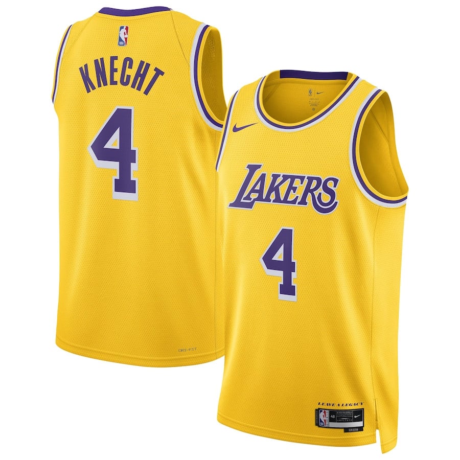 Dalton Knecht 4 Los Angeles Lakers Unisex Swingman Basketball Jersey - Gold - JS335 