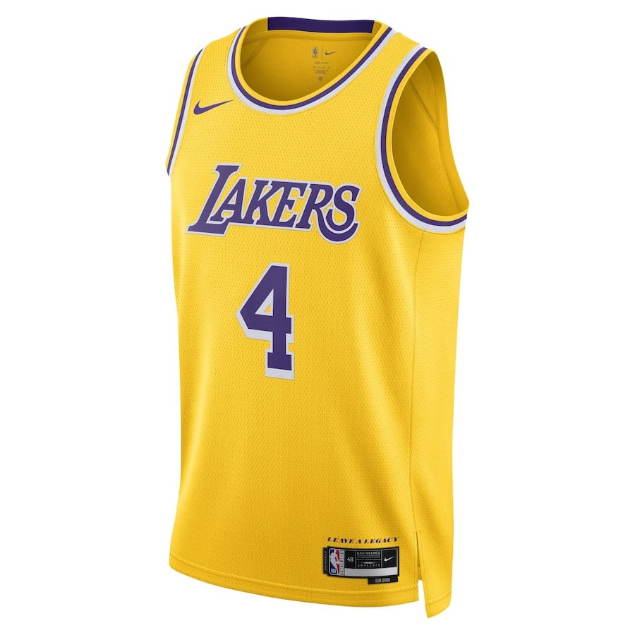 Alternative view of Dalton Knecht 4 Los Angeles Lakers Unisex Swingman Basketball Jersey - Gold - JS335 
