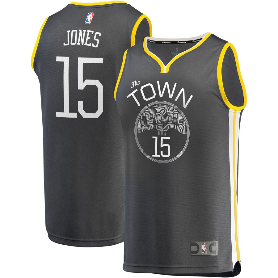Damian Jones Golden State Warriors Fanatics Branded Fast Break Replica Player Basketball Jersey Charcoal - Statement Edition