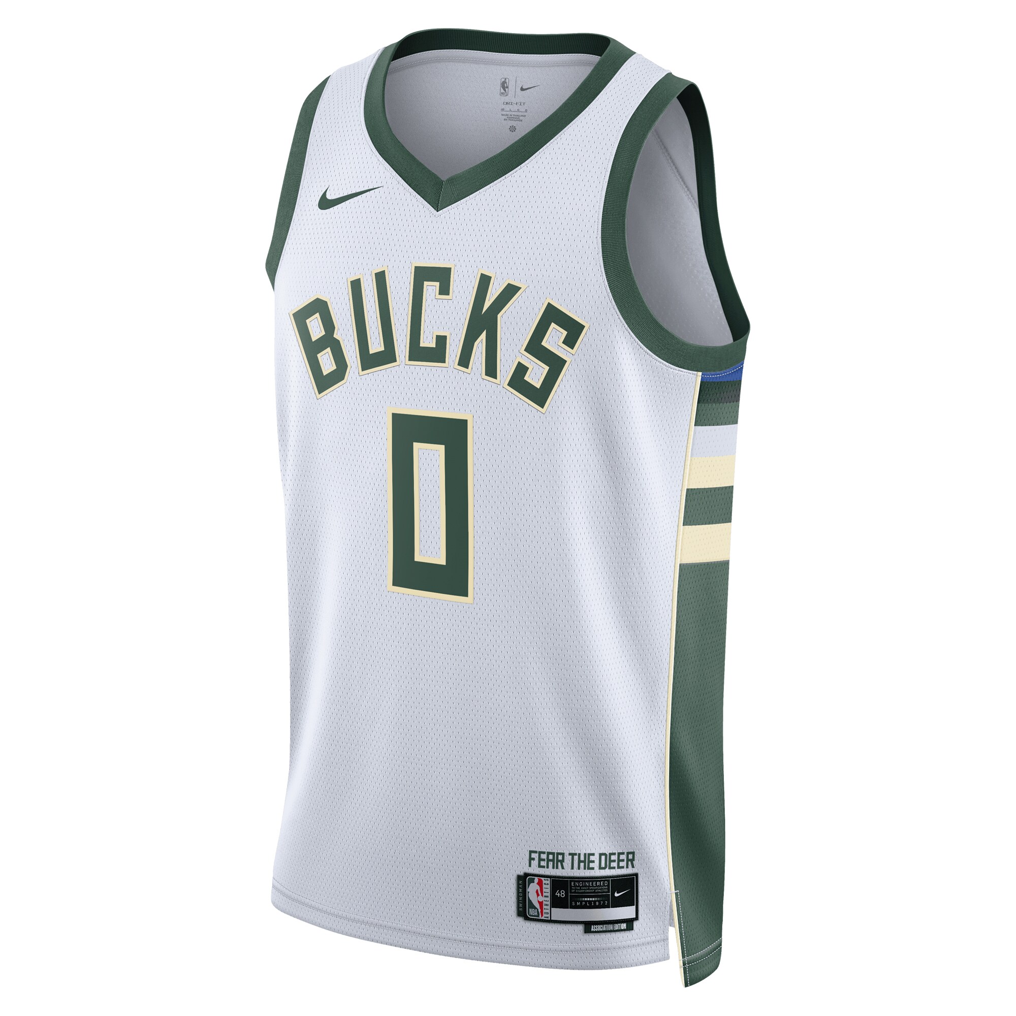 Alternative view of Damian Lillard Milwaukee Bucks Unisex Fear The Deer Swingman Player Basketball Jersey - Association Edition - White