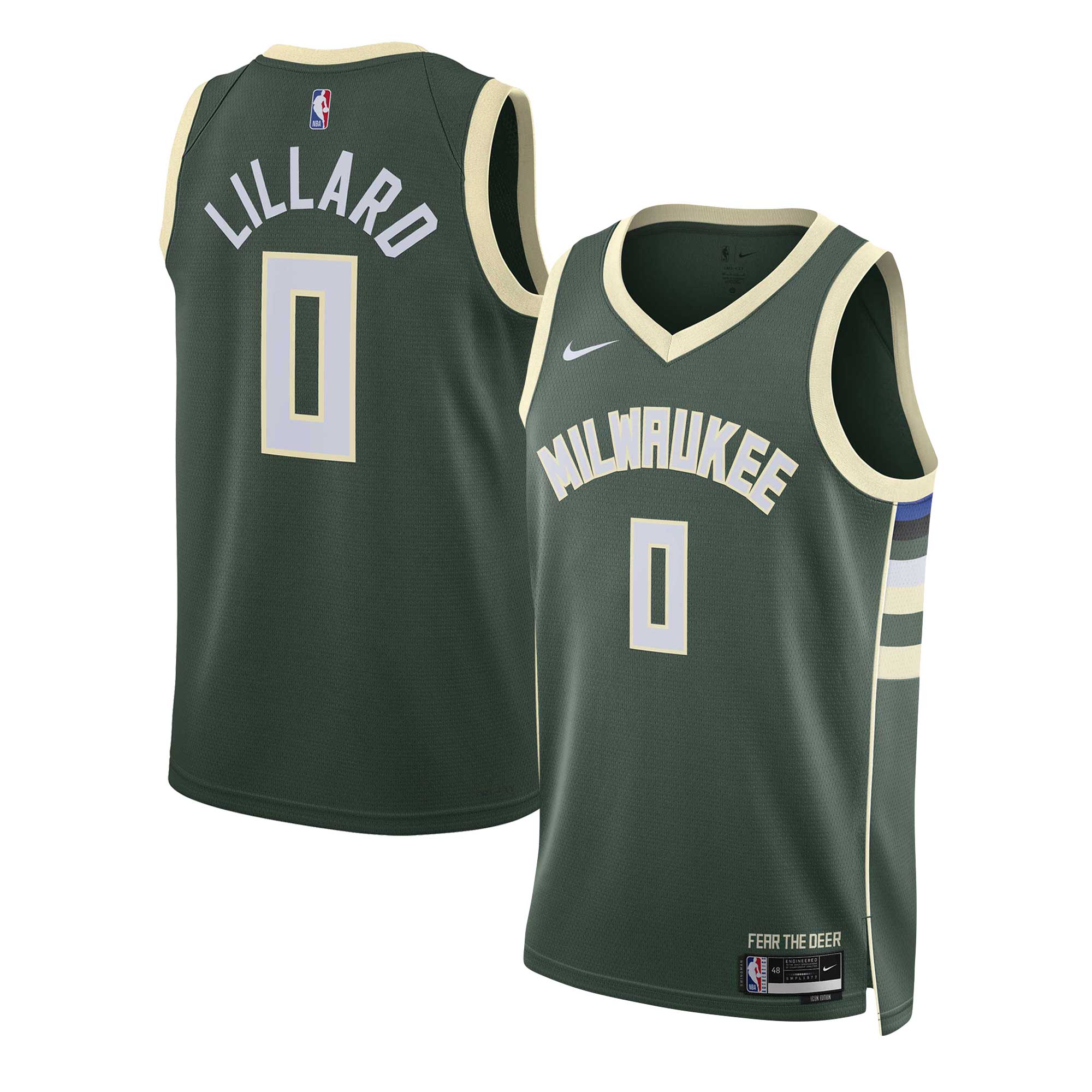 Damian Lillard Milwaukee Bucks Unisex Swingman Basketball Jersey - Icon Edition - Hunter Green