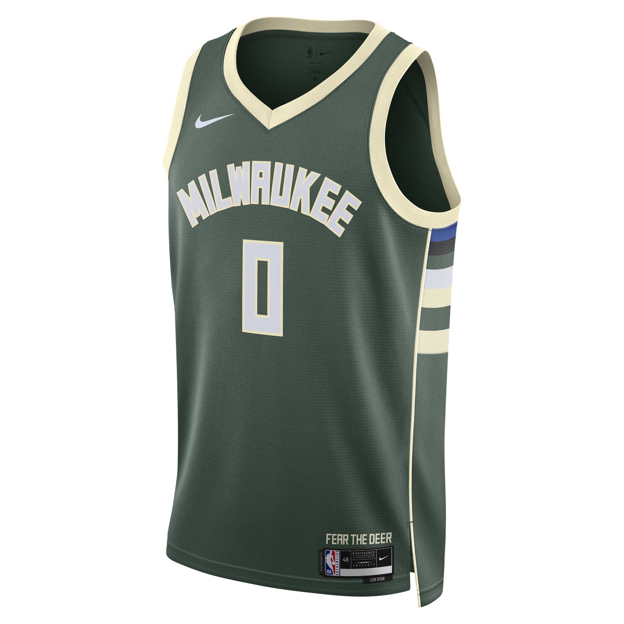 Alternative view of Damian Lillard Milwaukee Bucks Unisex Swingman Basketball Jersey - Icon Edition - Hunter Green