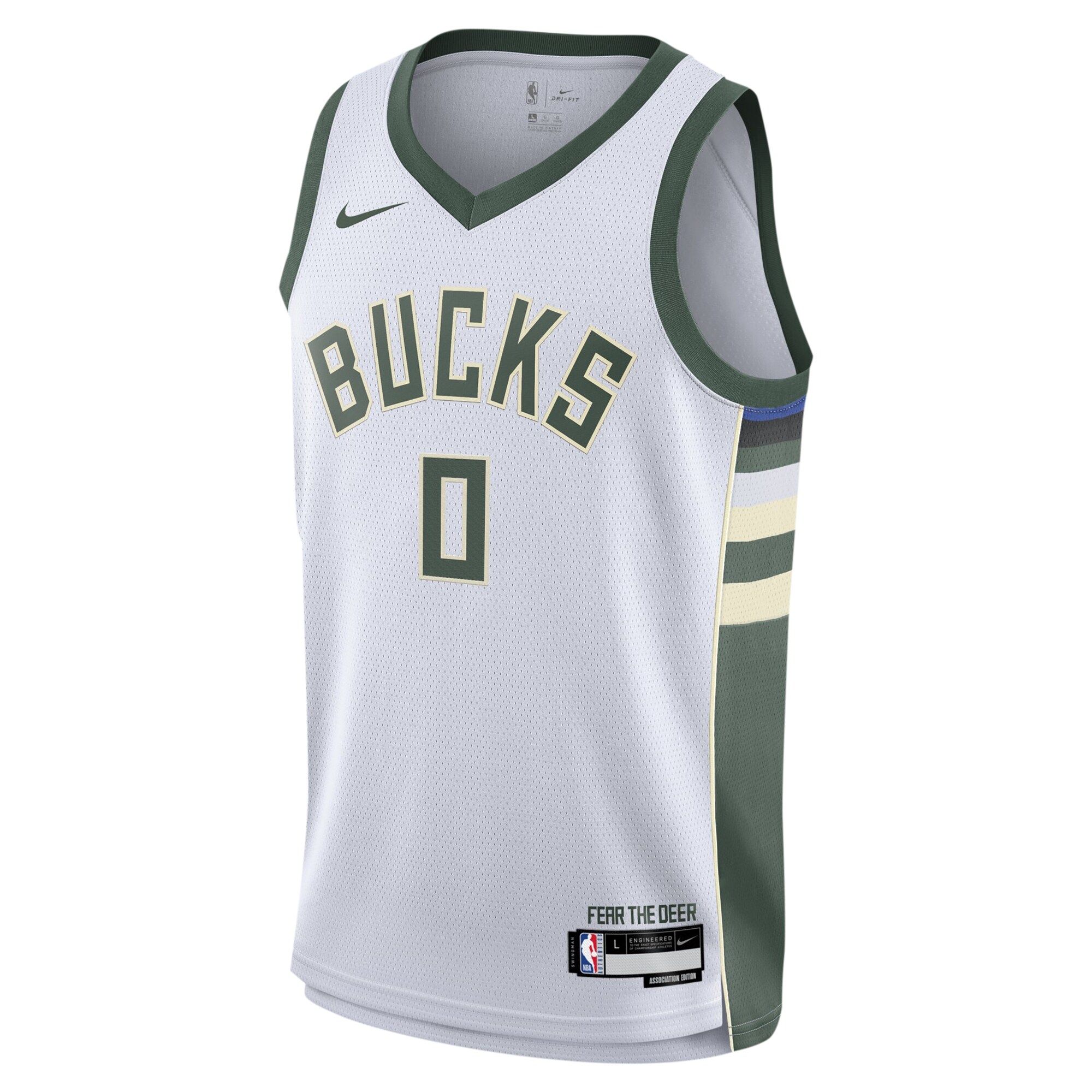 Alternative view of Damian Lillard Milwaukee Bucks Youth Swingman Basketball Jersey - Association Edition - White