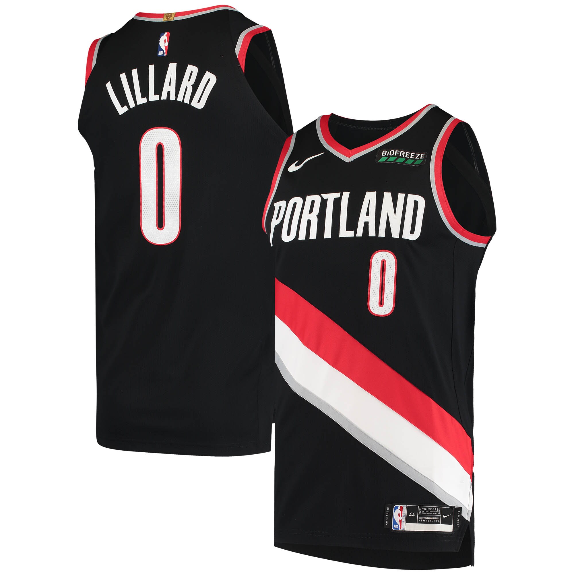 Alternative view of Damian Lillard Portland Trail Blazers 2020/21 Authentic Basketball Jersey - Icon Edition - Black