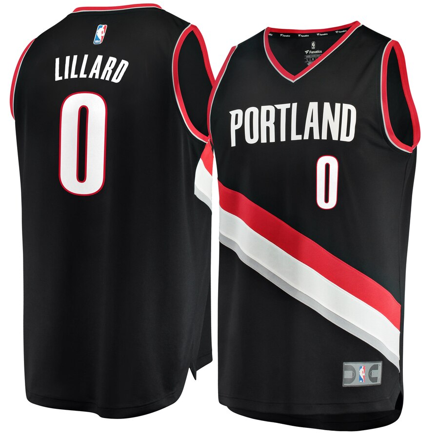 Damian Lillard Portland Trail Blazers Fanatics Branded Fast Break Replica Basketball Jersey Black - Icon Edition