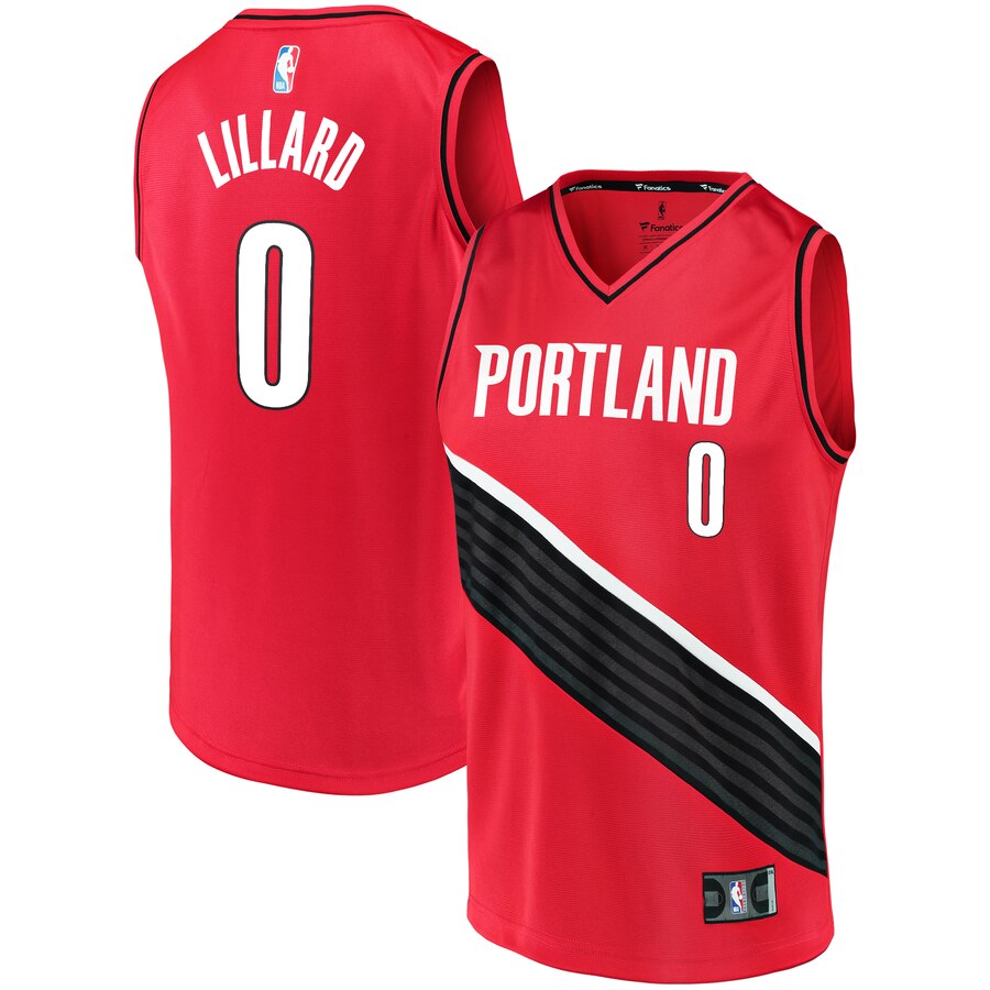 Damian Lillard Portland Trail Blazers Fanatics Branded Fast Break Team Replica Basketball Jersey Red – Statement Edition