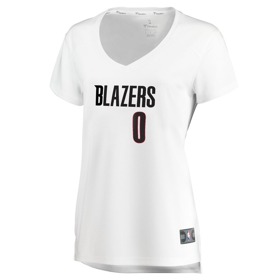 Alternative view of Damian Lillard Portland Trail Blazers Fanatics Branded Women's Fast Break Player Basketball Jersey - Association Edition - White