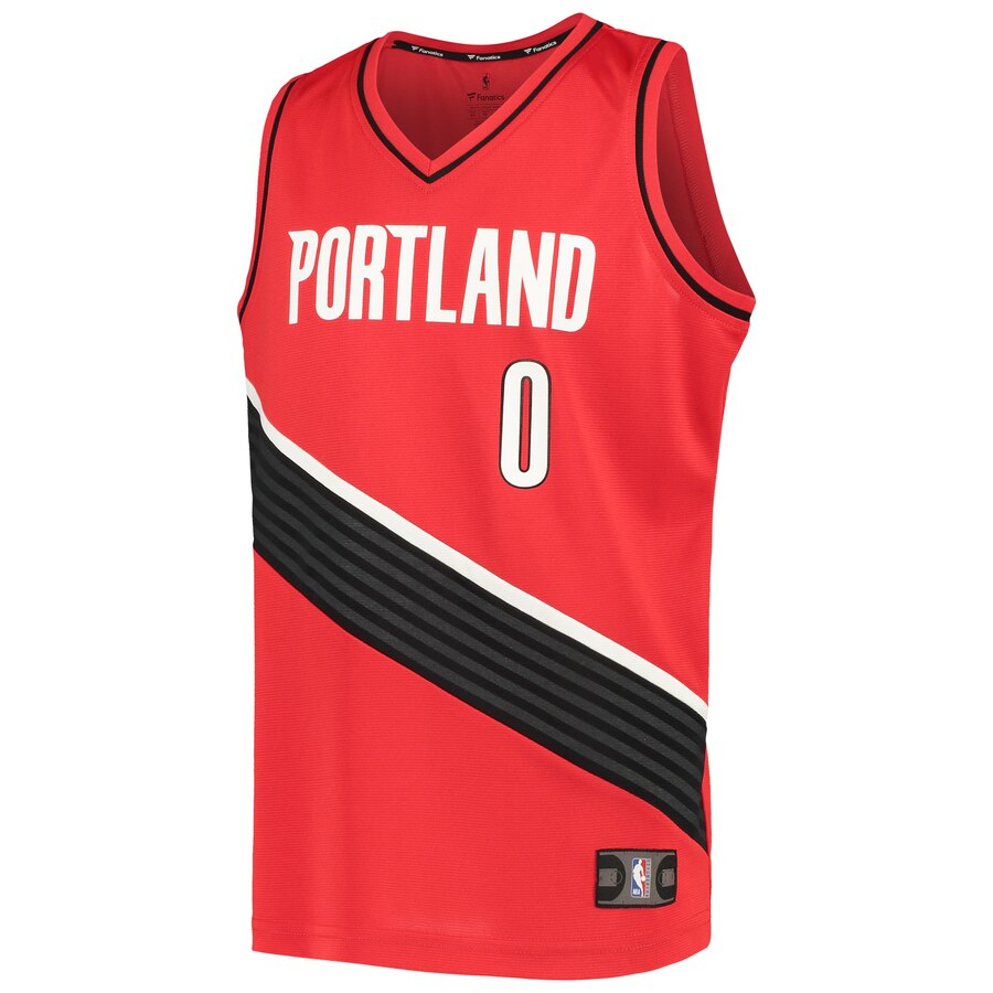 Alternative view of Damian Lillard Portland Trail Blazers Fanatics Branded Youth Fast Break Replica Player Basketball Jersey - Statement Edition - Red