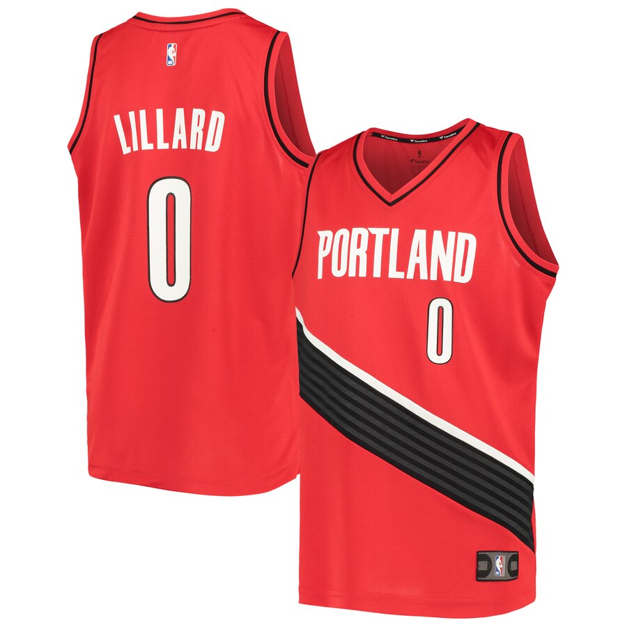 Damian Lillard Portland Trail Blazers Fanatics Branded Youth Fast Break Replica Player Basketball Jersey - Statement Edition - Red