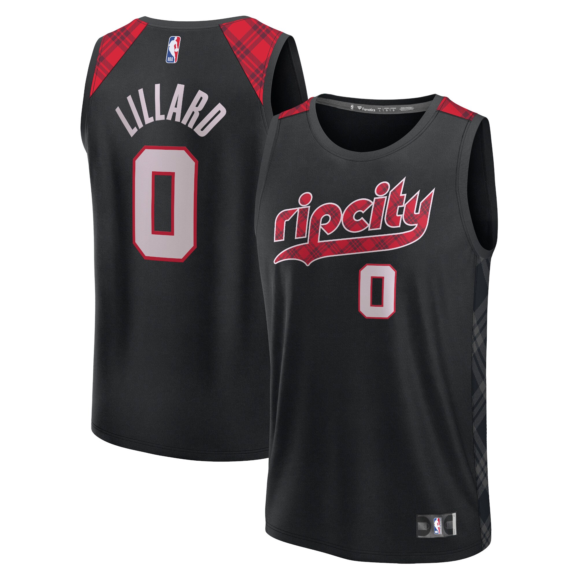 Damian Lillard Portland Trail Blazers Fanatics Fast Break Basketball Jersey - Black - City Edition