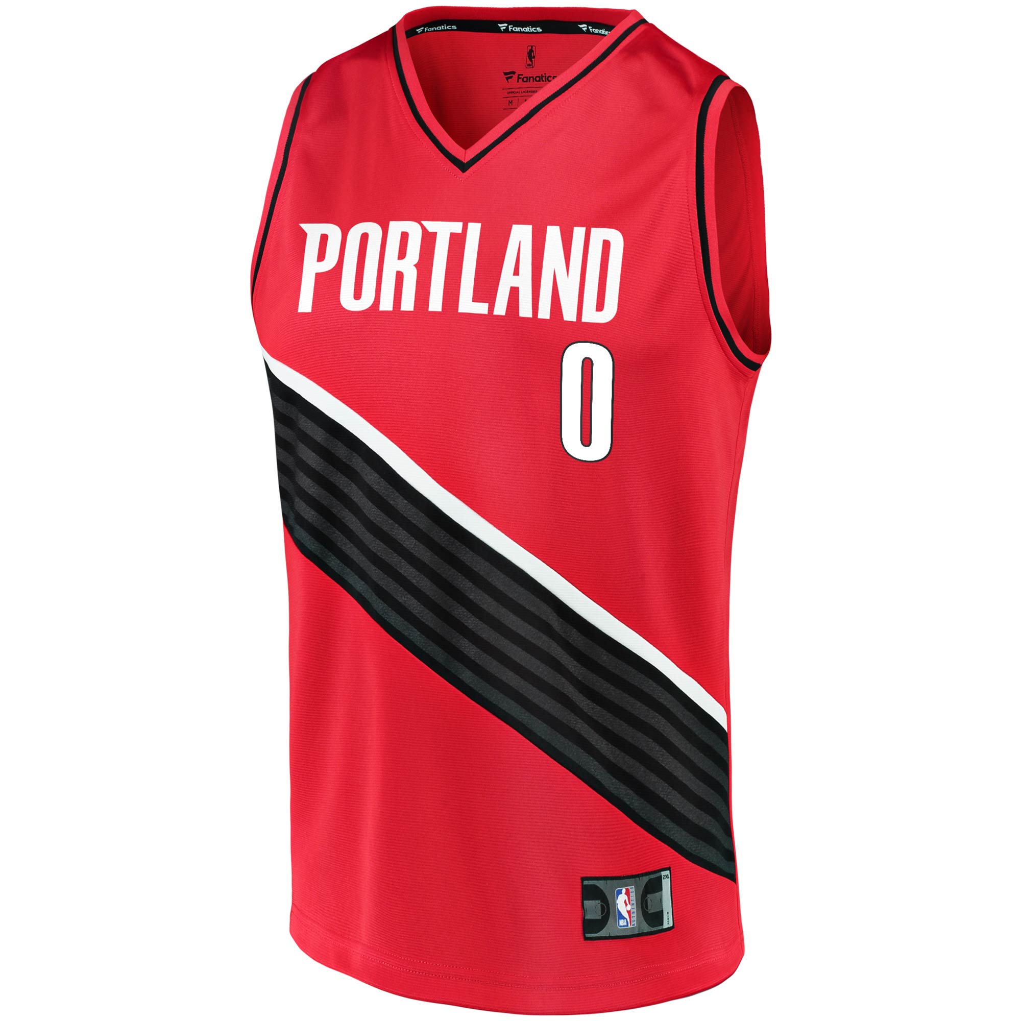 Alternative view of Damian Lillard Portland Trail Blazers Fanatics Fast Break Replica Basketball Jersey - Statement Edition - Red