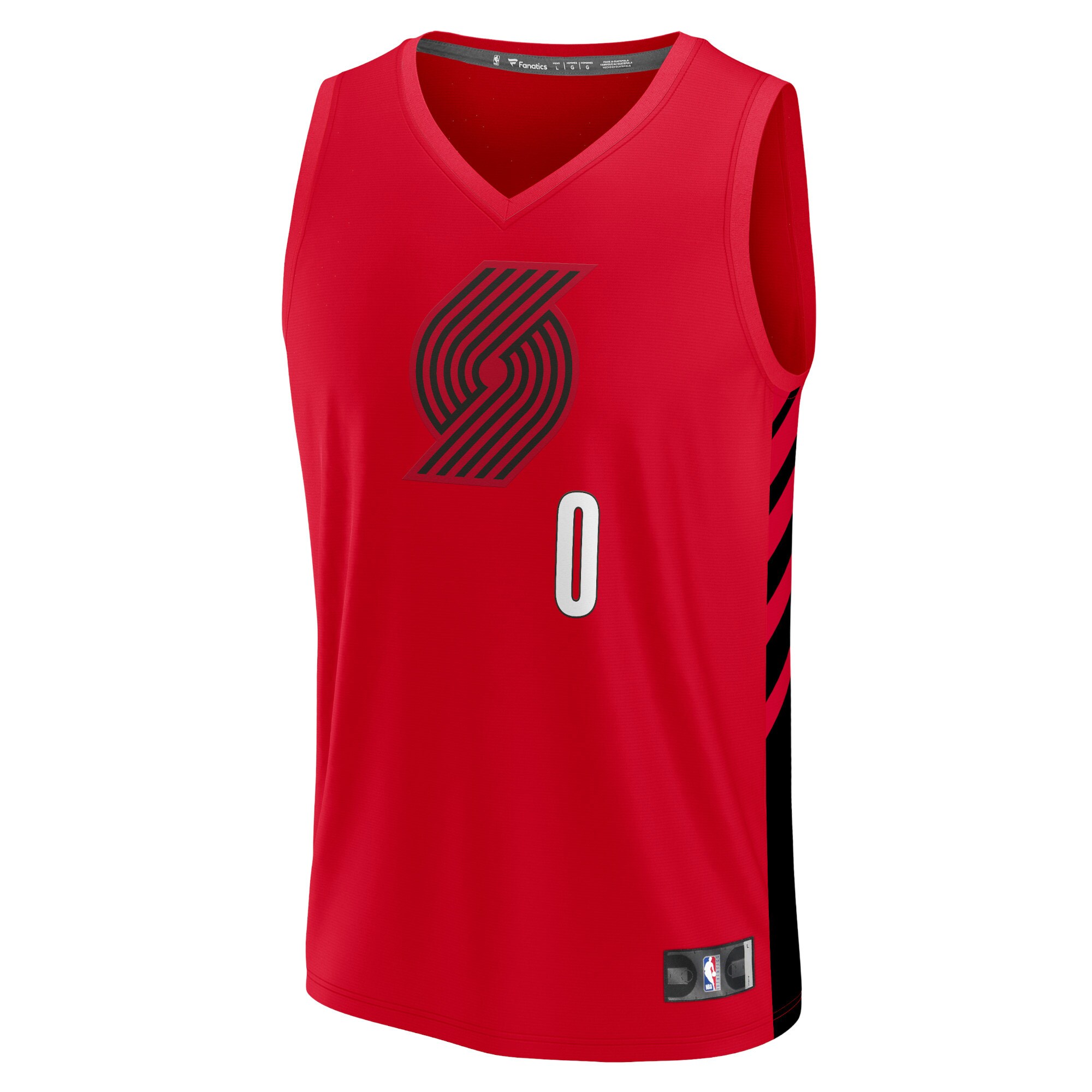 Alternative view of Damian Lillard Portland Trail Blazers Fanatics Fast Break Replica Player Basketball Jersey - Statement Edition - Red