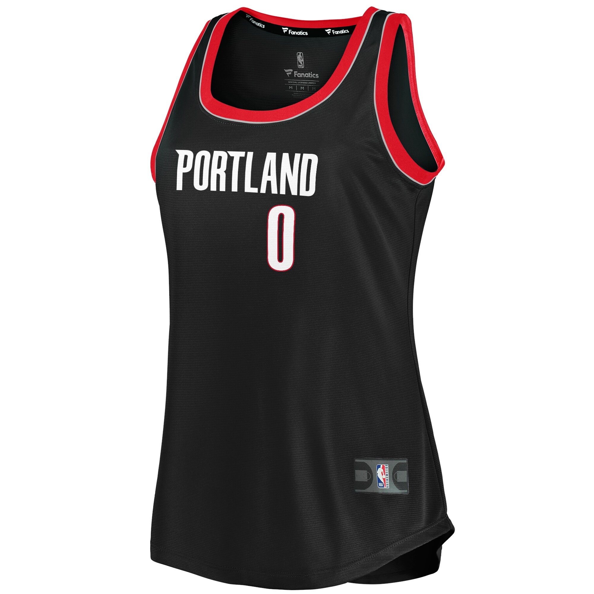Alternative view of Damian Lillard Portland Trail Blazers Fanatics Women’s Fast Break Tank Basketball Jersey – Icon Edition – Black