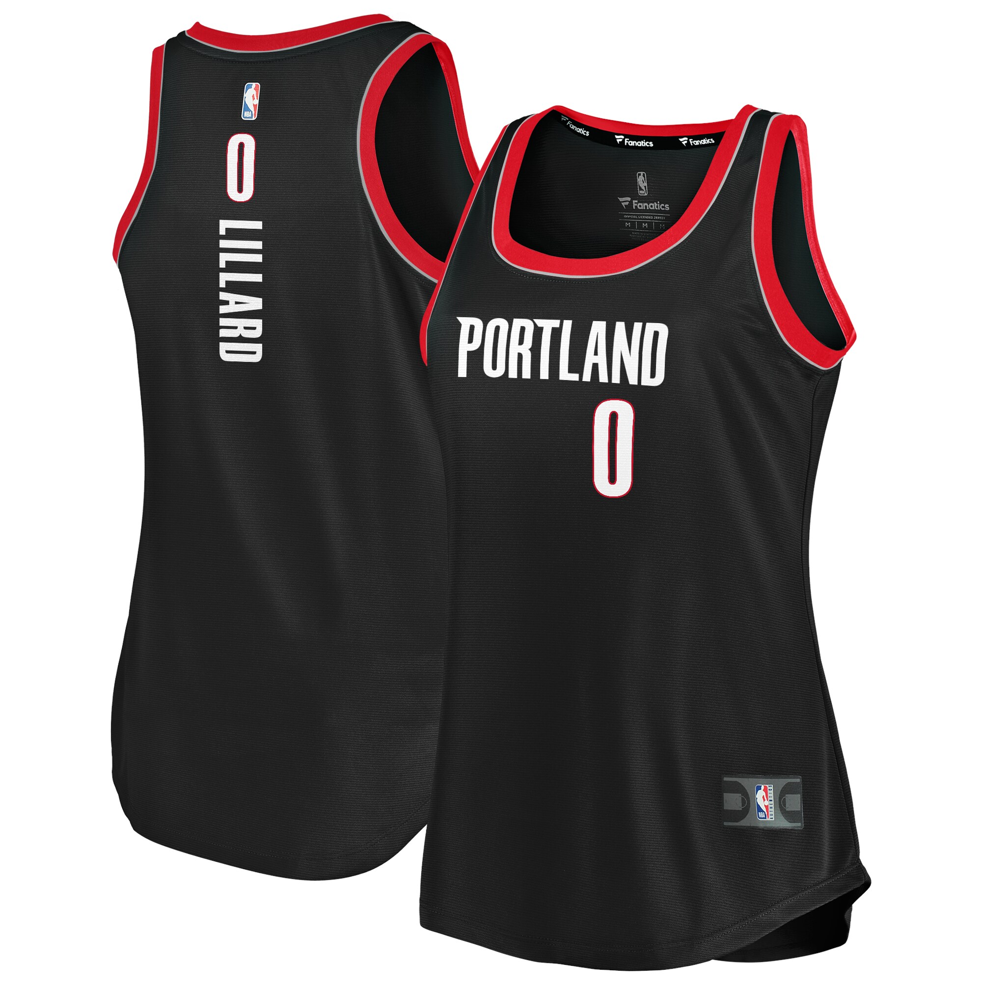 Damian Lillard Portland Trail Blazers Fanatics Women’s Fast Break Tank Basketball Jersey – Icon Edition – Black