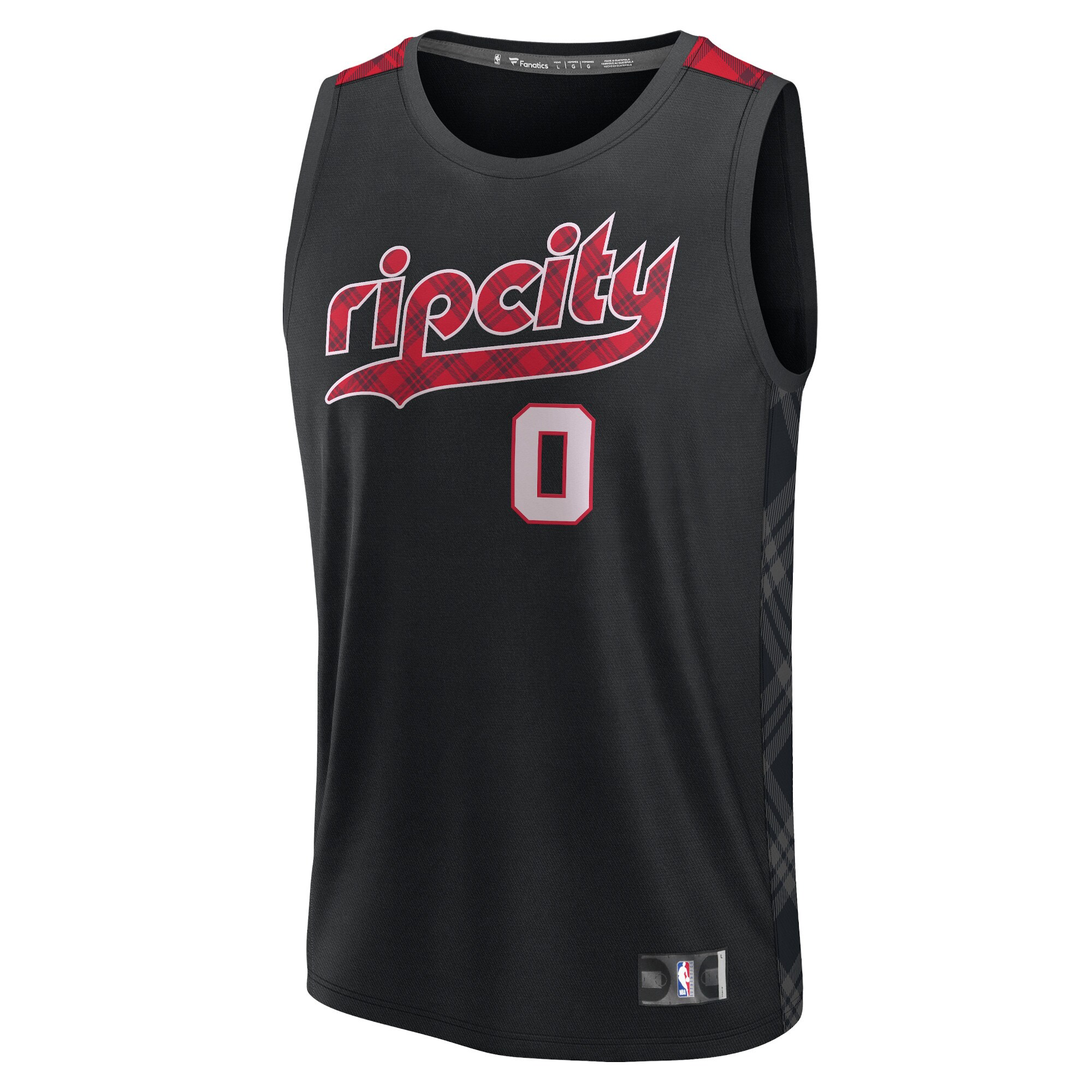 Alternative view of Damian Lillard Portland Trail Blazers Fanatics Youth Fast Break Basketball Jersey - Black - City Edition
