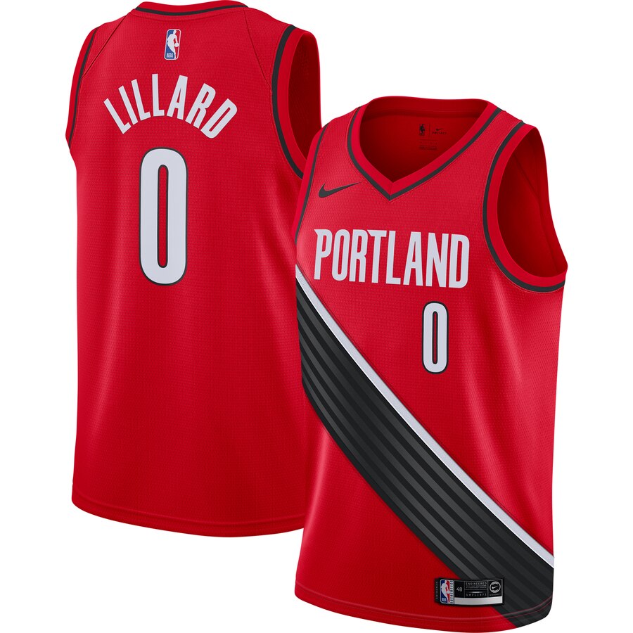 Damian Lillard Portland Trail Blazers Finished Swingman Basketball Jersey Red - Statement Edition
