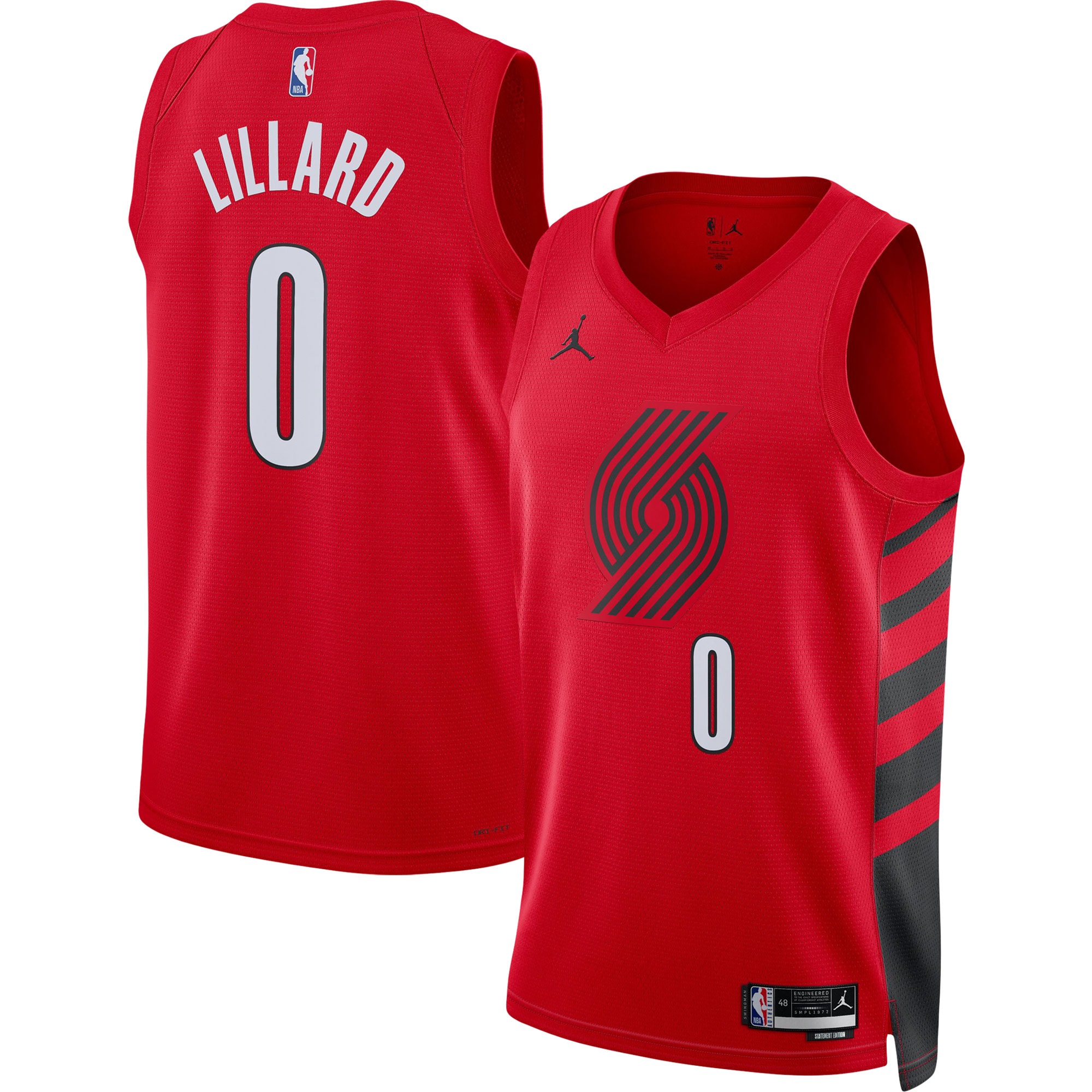 Damian Lillard Portland Trail Blazers Jordan Brand Unisex Swingman Basketball Jersey – Statement Edition – Red