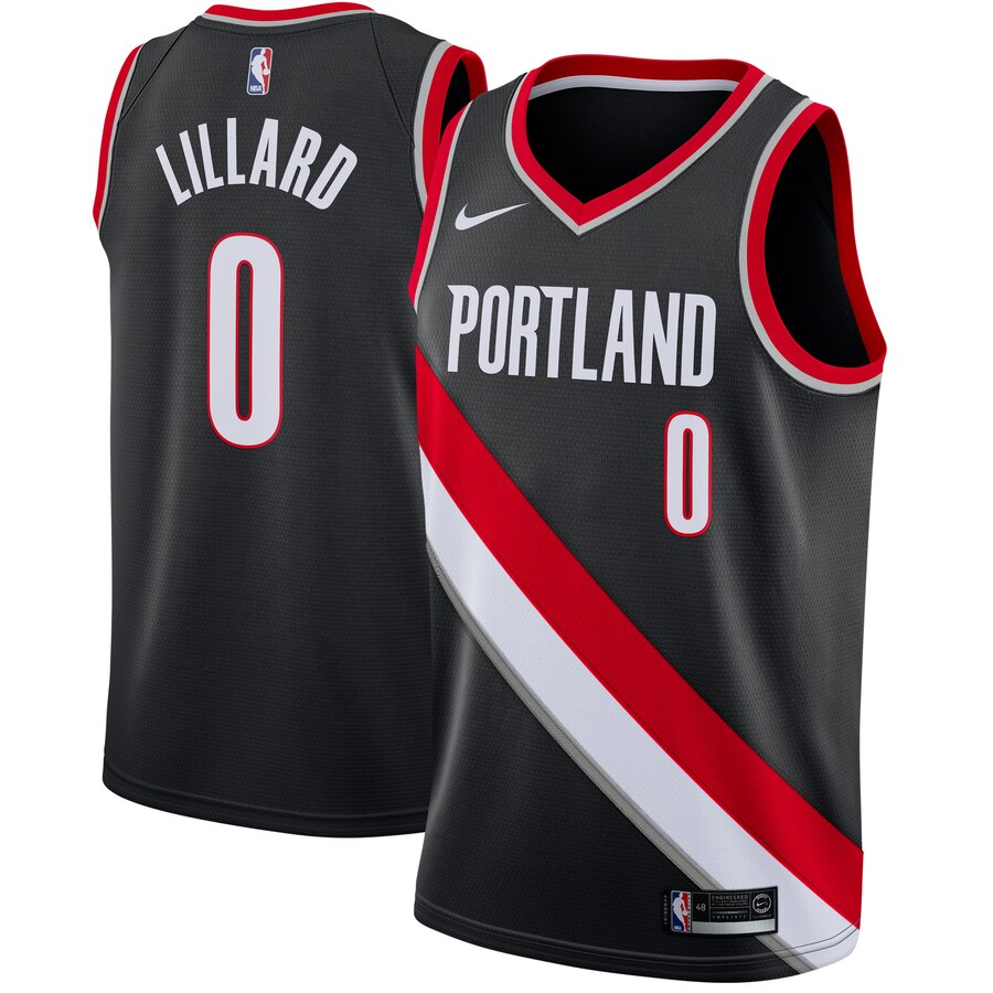 Damian Lillard Portland Trail Blazers Swingman Basketball Jersey Black - Icon Edition