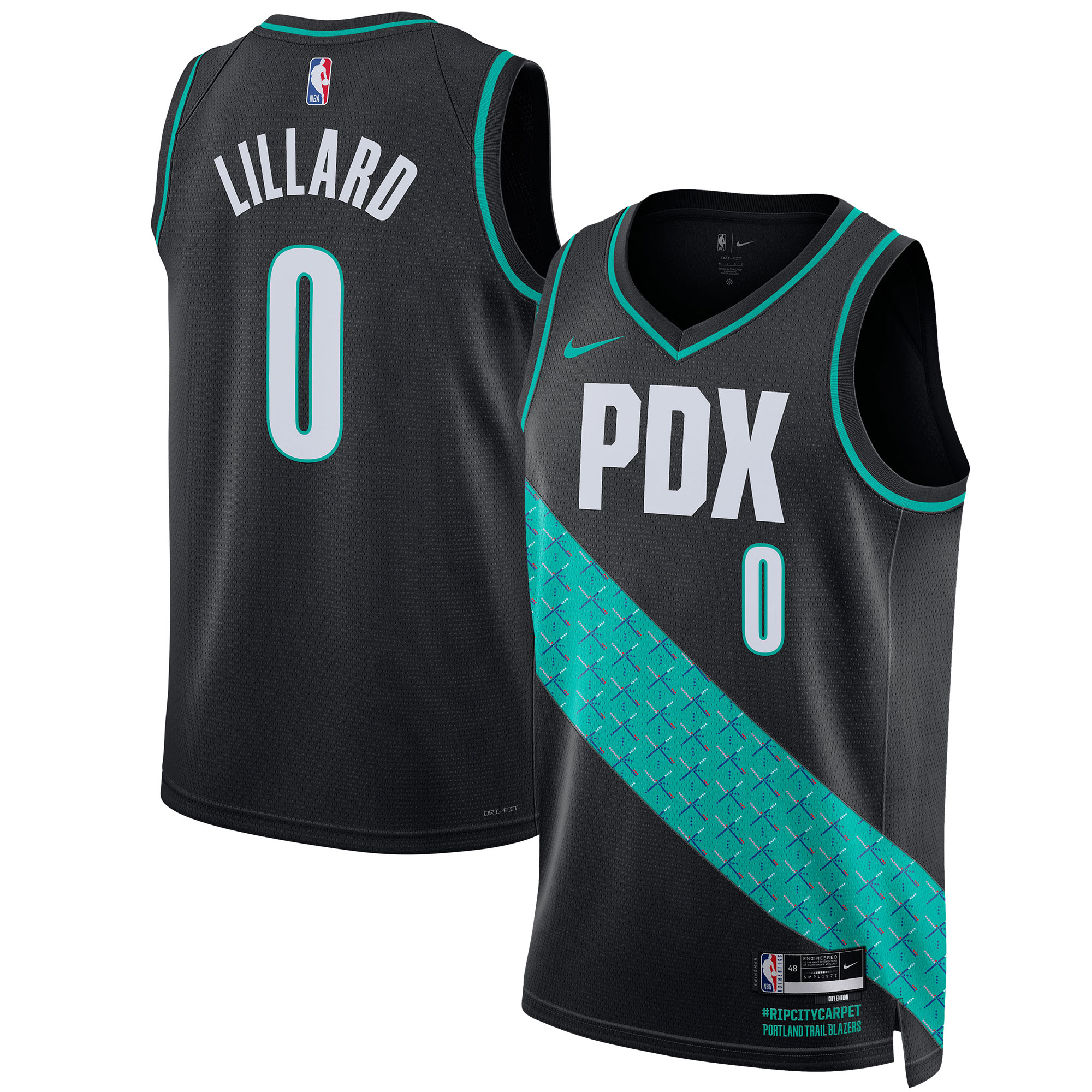 Damian Lillard Portland Trail Blazers Unisex 2022/23 Swingman Basketball Jersey - City Edition - Black