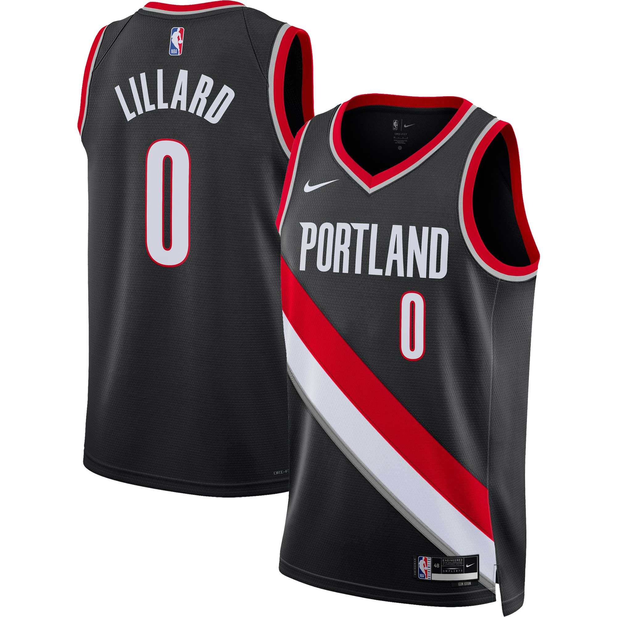 Damian Lillard Portland Trail Blazers Unisex Swingman Basketball Jersey – Icon Edition – Black