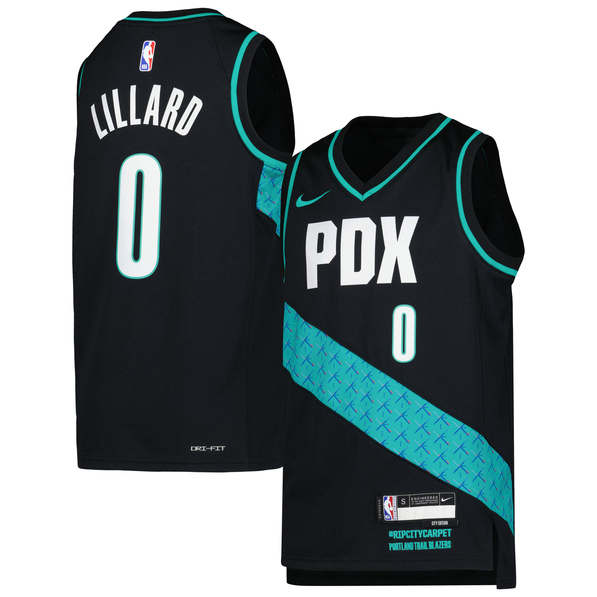 Damian Lillard Portland Trail Blazers Youth 2022/23 Swingman Replica Basketball Jersey - City Edition - Black