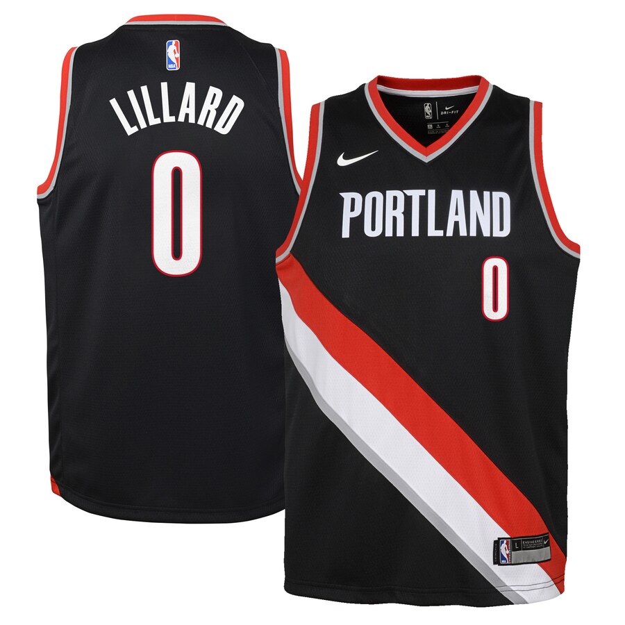 Damian Lillard Portland Trail Blazers Youth Swingman Basketball Jersey Black - Icon Edition
