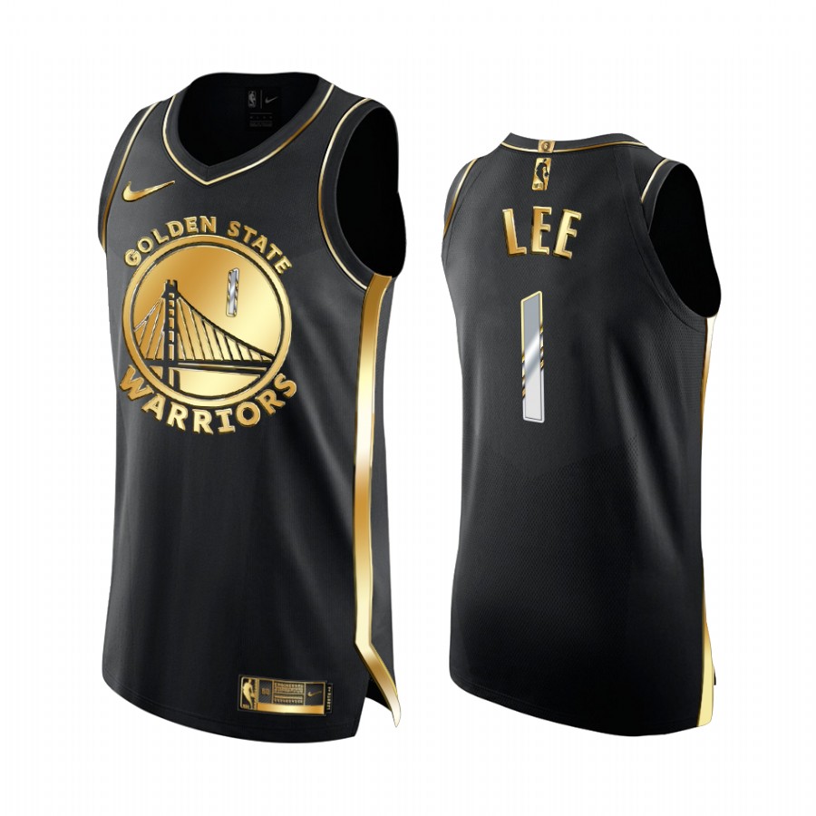 Damion Lee Golden State Warriors 2020-21 Black Golden Edition Basketball Jersey 6x Champs