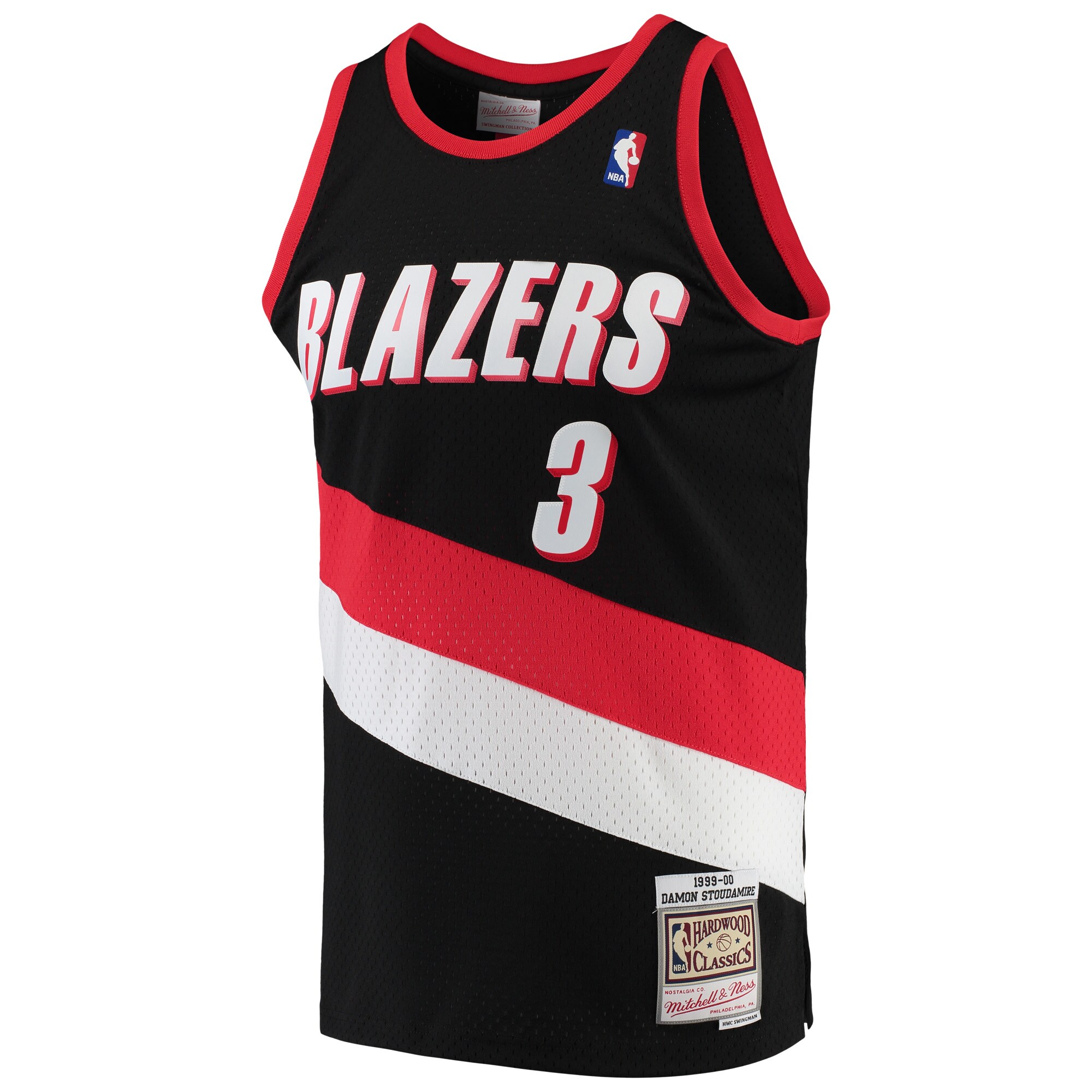 Alternative view of Damon Stoudamire Portland Trail Blazers Mitchell & Ness 1999/00 Hardwood Classics Swingman Basketball Jersey - Black