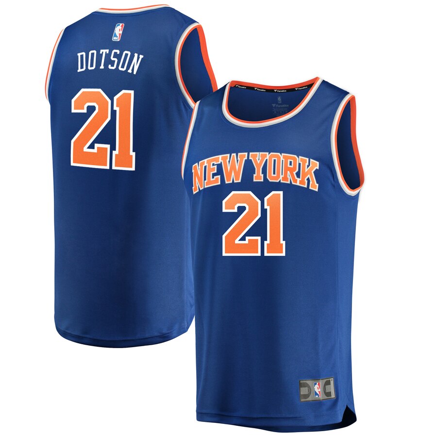 Damyean Dotson New York Knicks Fanatics Branded Fast Break Road Replica Player Basketball Jersey Royal - Icon Edition