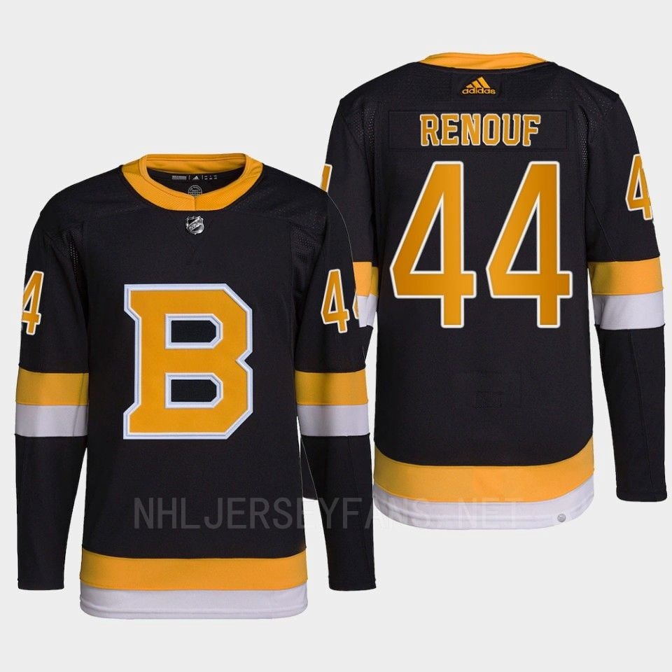 Dan Renouf 44 Boston Bruins Black Hockey Jersey Pro Alternate - JS387 
