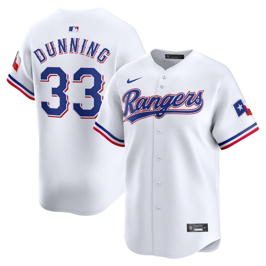 Dane Dunning 33 Texas Rangers Home Limited Player Men Baseball Jersey - White - JS988 