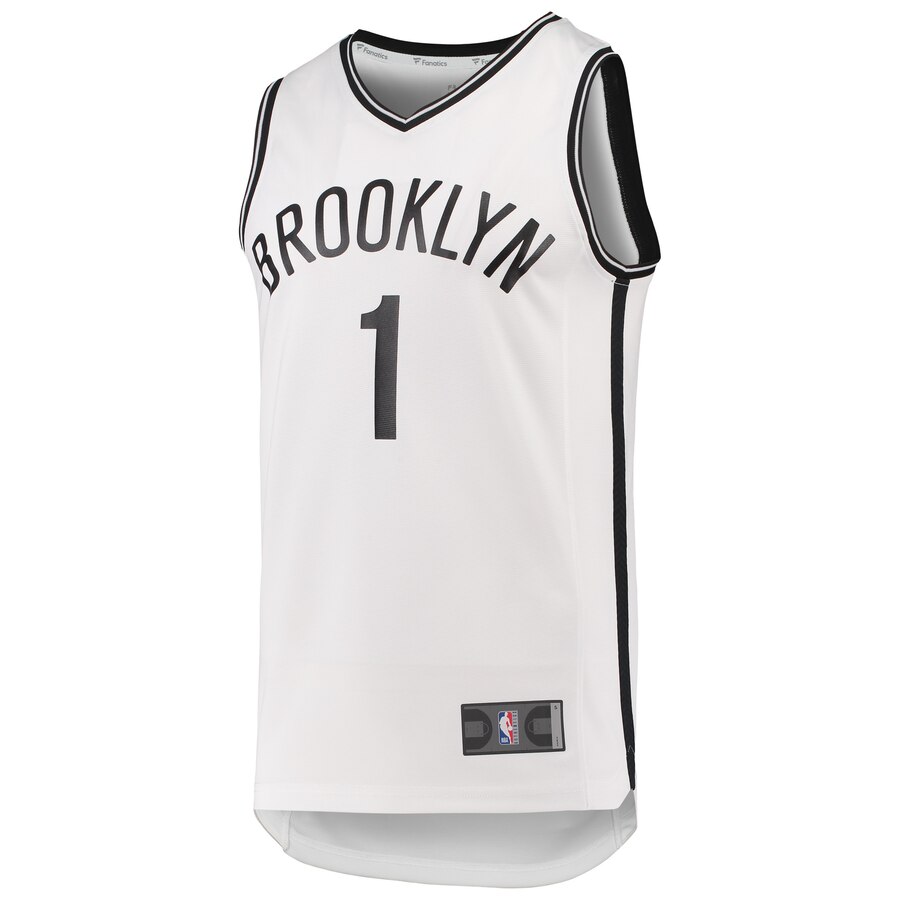 Alternative view of D'angelo Russell Brooklyn Nets Fanatics Branded Fast Break Replica Jersey White - Association Edition