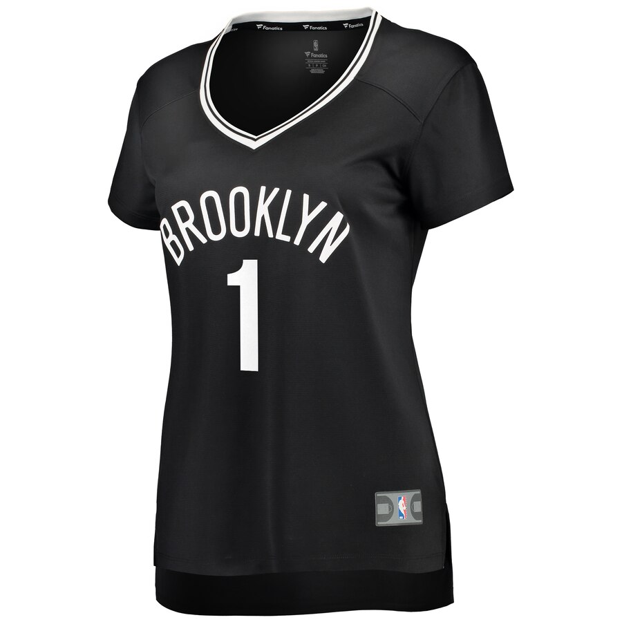 Alternative view of D'angelo Russell Brooklyn Nets Fanatics Branded Women's Fast Break Replica Jersey Black - Icon Edition