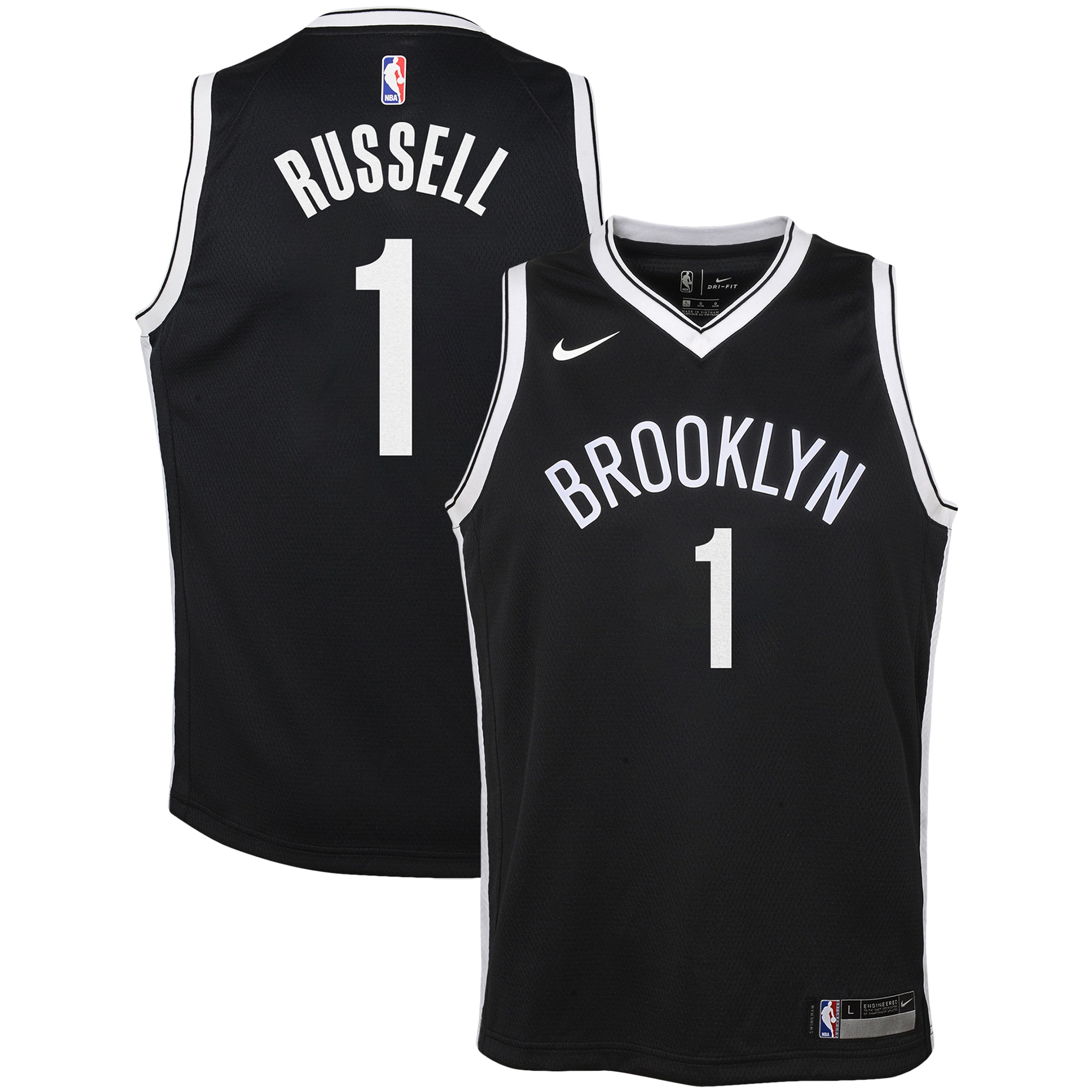 D’angelo Russell Brooklyn Nets Youth Swingman Jersey Black – Icon Edition