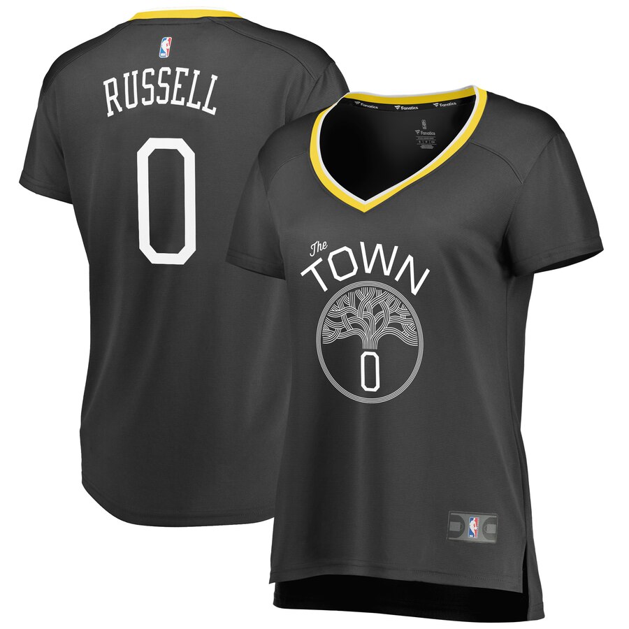 D'angelo Russell Golden State Warriors Fanatics Branded Women's Fast Break Replica Player Basketball Jersey - Statement Edition - Black