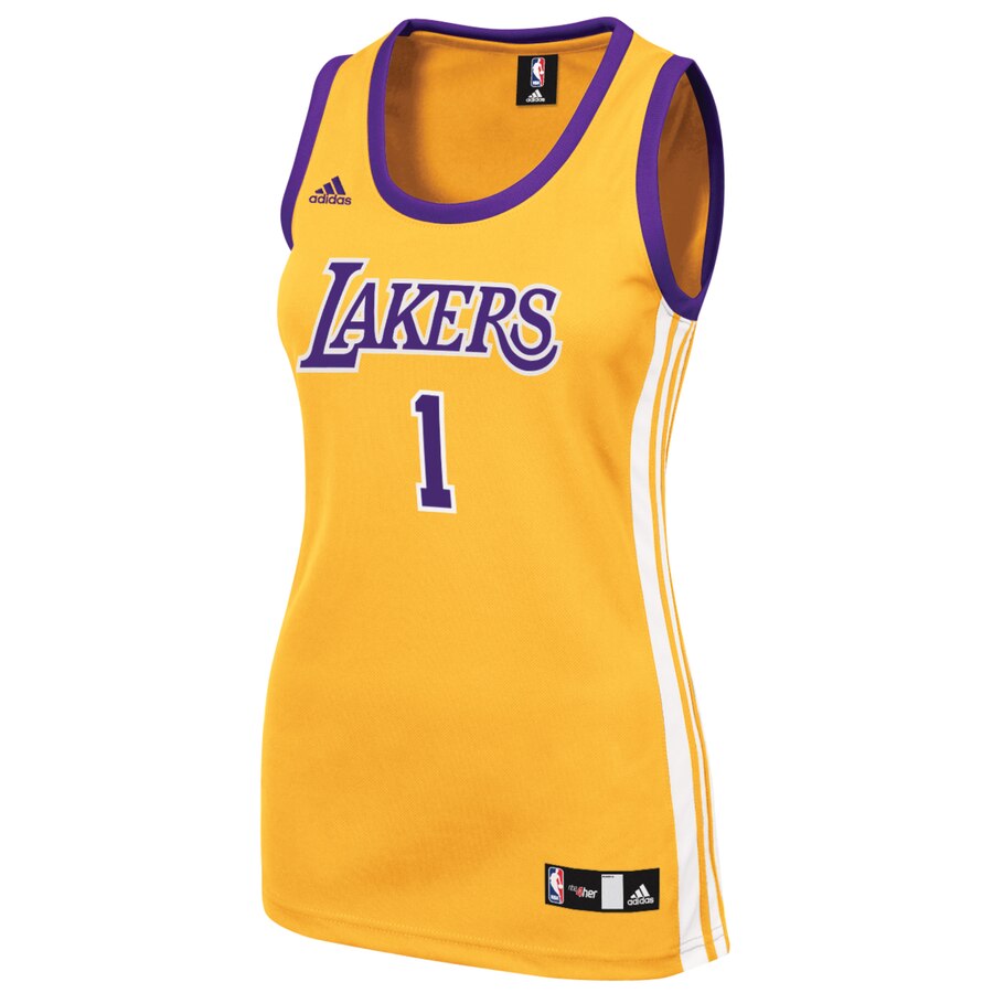 Alternative view of D'angelo Russell Los Angeles Lakers Adidas Women's Home Replica Basketball Jersey - Gold