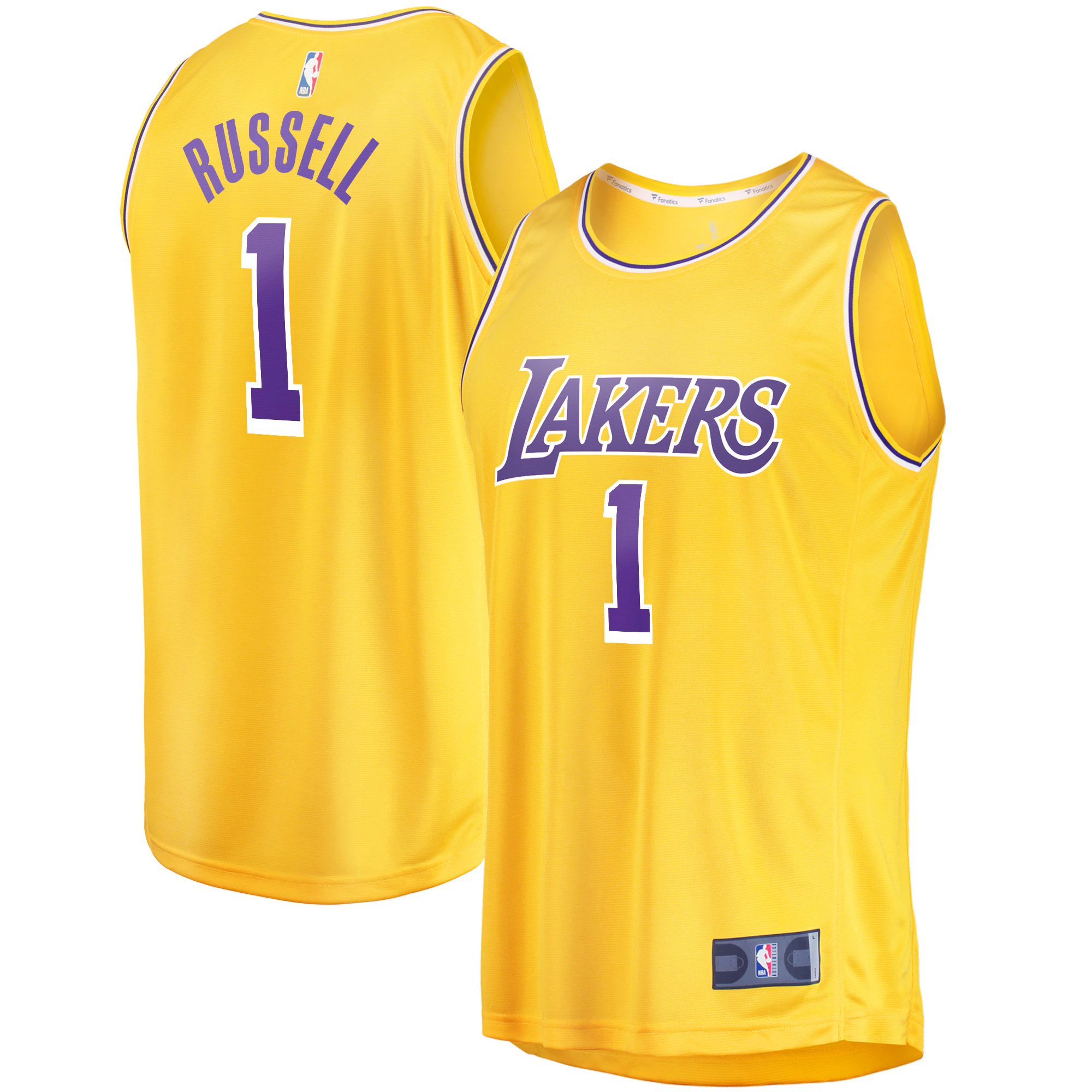 D'angelo Russell Los Angeles Lakers Fanatics Branded Fast Break Player Basketball Jersey - Icon Edition - Gold