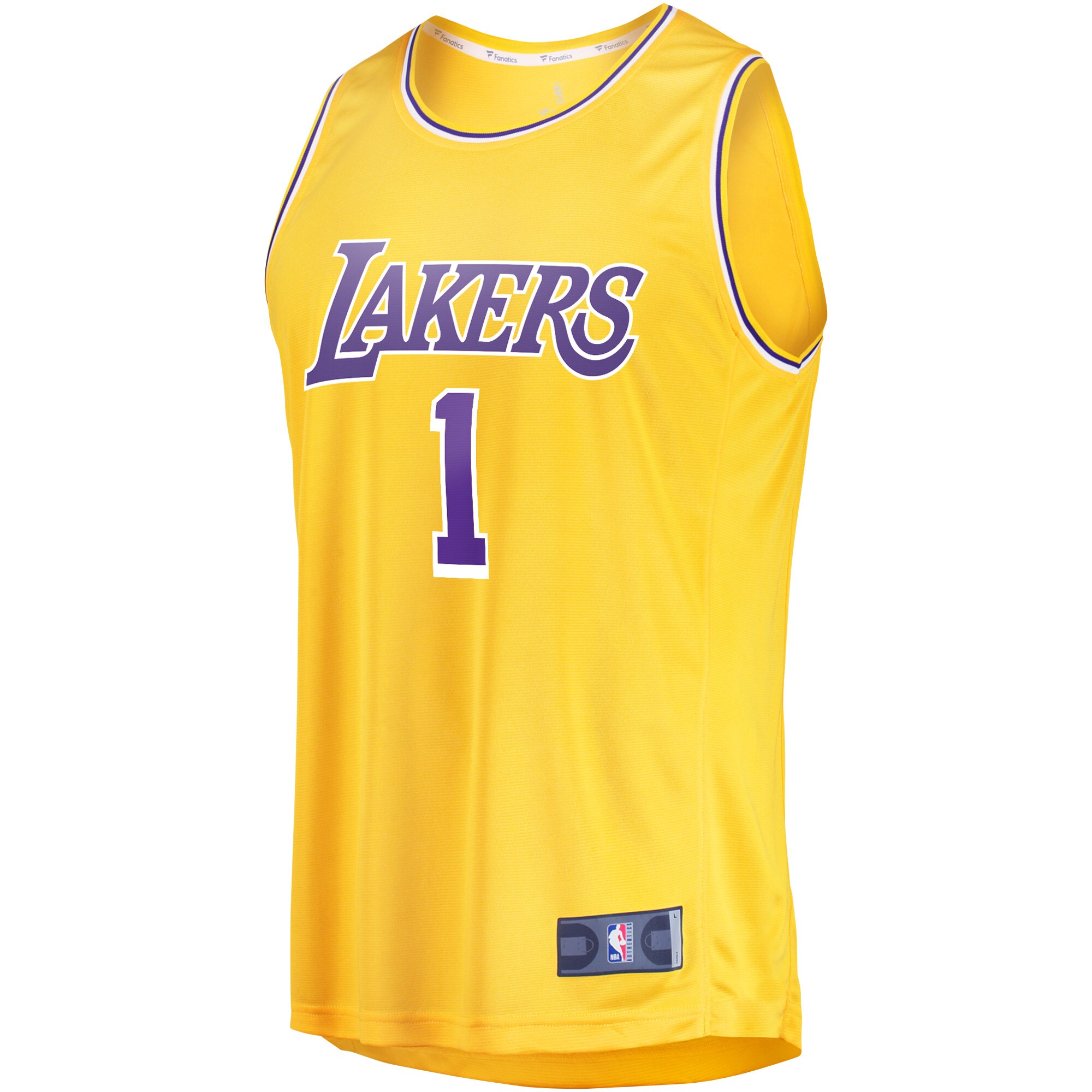 Alternative view of D'angelo Russell Los Angeles Lakers Fanatics Youth Fast Break Player Basketball Jersey - Icon Edition - Gold