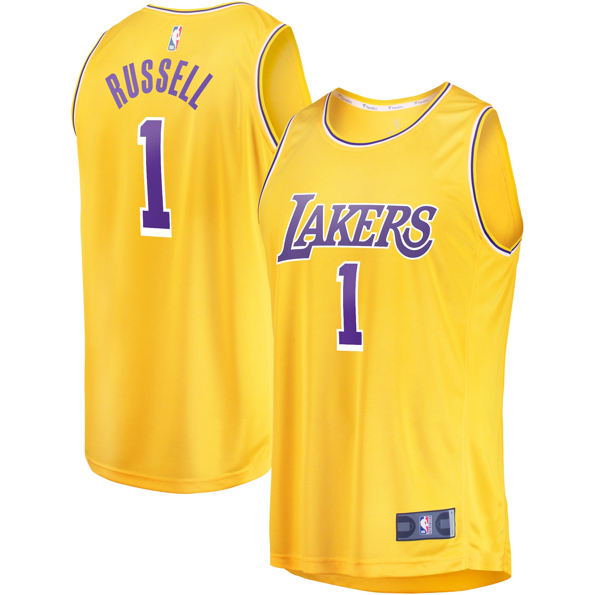 D'angelo Russell Los Angeles Lakers Fanatics Youth Fast Break Player Basketball Jersey - Icon Edition - Gold