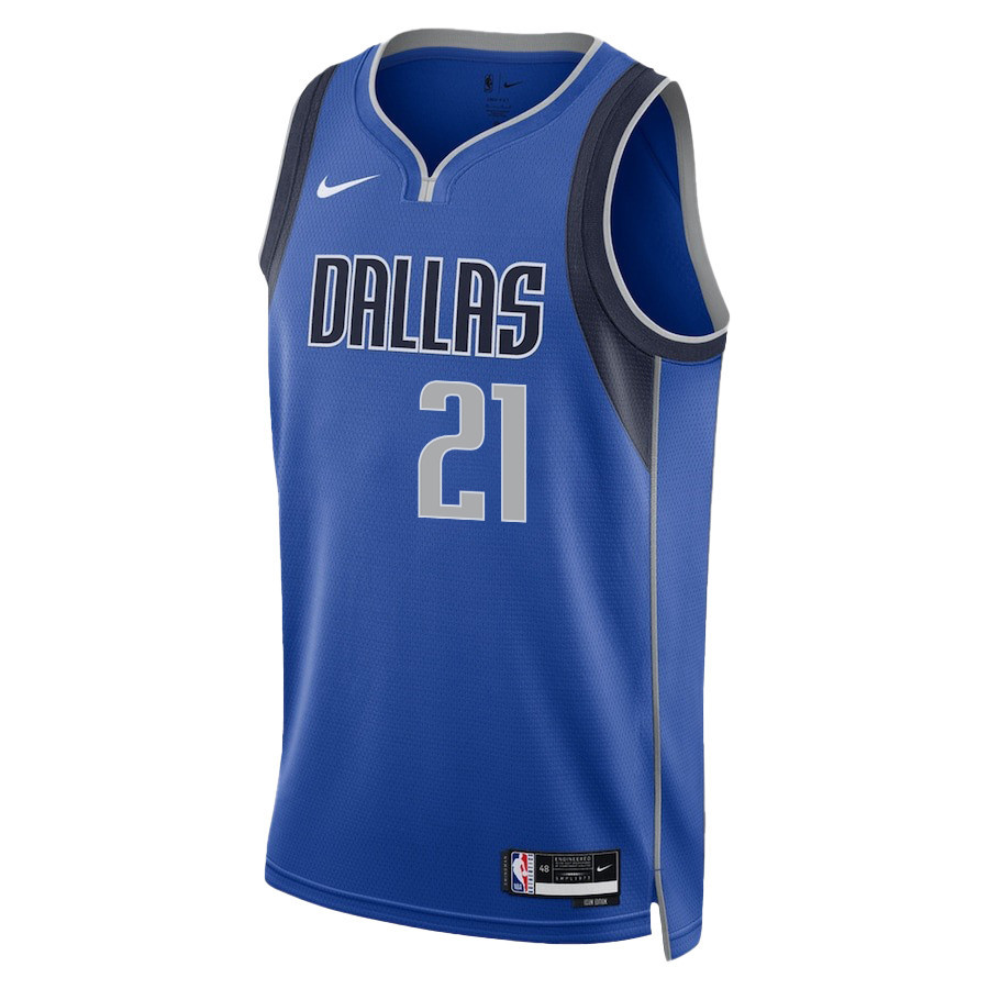 Alternative view of Daniel Gafford 21 Dallas Mavericks 2024 FINALS PATCH Swingman Basketball Jersey - Icon Edition - Blue - JS924 