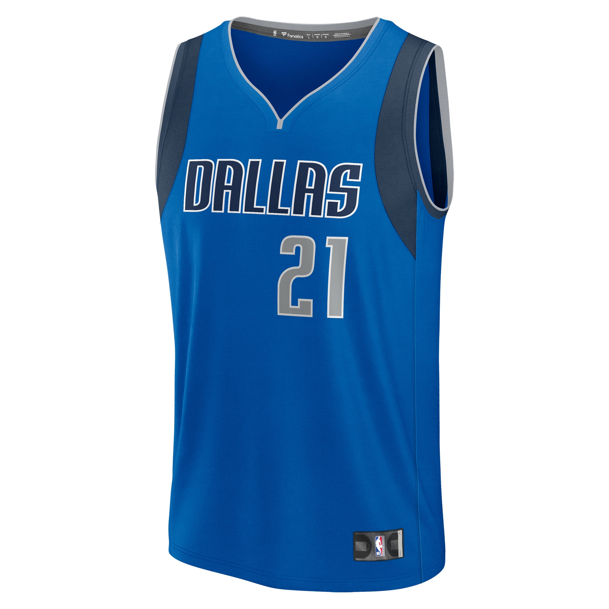 Alternative view of Daniel Gafford Dallas Mavericks Fanatics Fast Break Player Basketball Jersey - Icon Edition - Blue