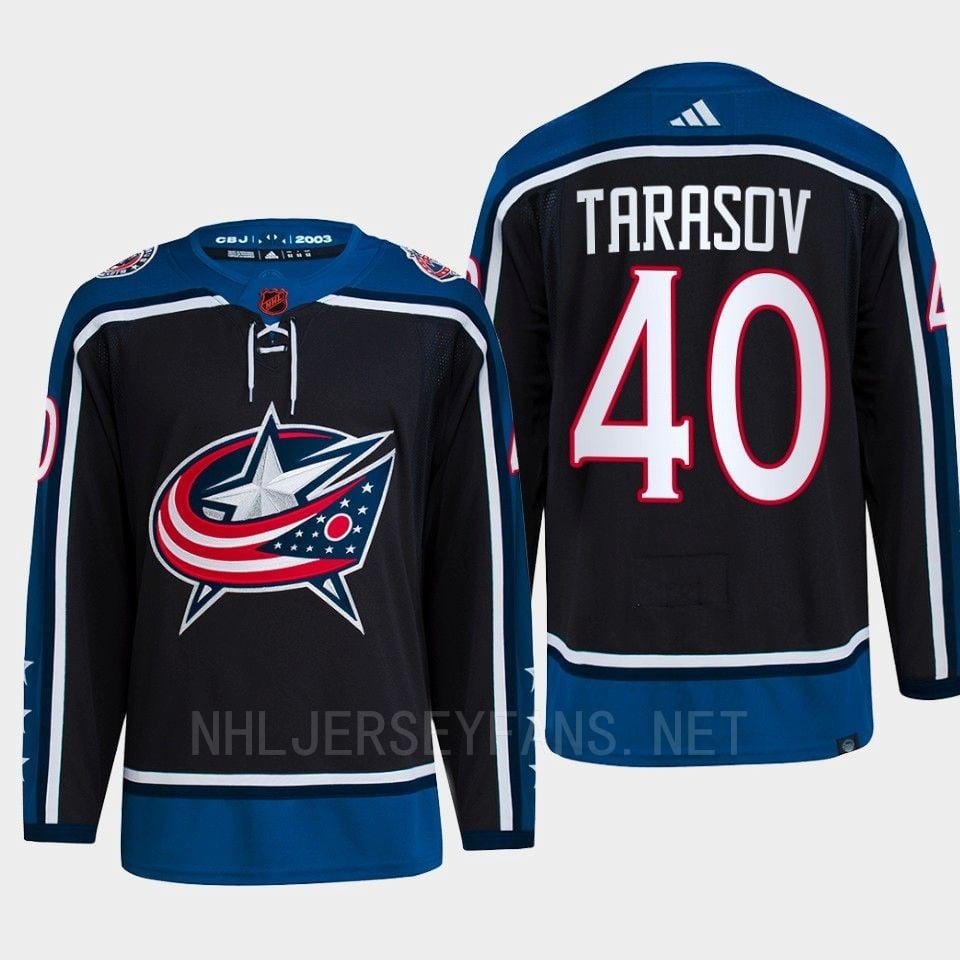 Daniil Tarasov 40 Reverse Retro 2.0 2022 Columbus Blue Jackets Navy Hockey Jersey Primegreen - JS323 