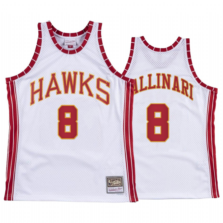 Danilo Gallinari 8 Atlanta Hawks Hardwood Classics Basketball Jersey White - JS770 
