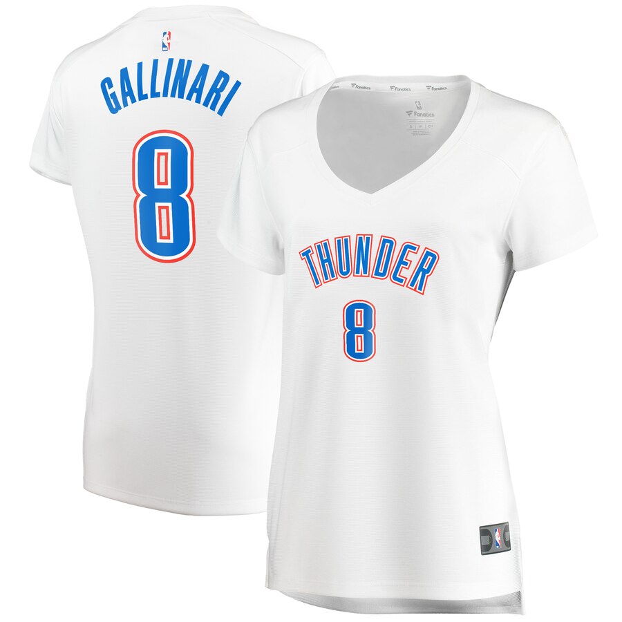 Danilo Gallinari Oklahoma City Thunder Fanatics Branded Women's Fast Break Player Basketball Jersey - Association Edition - White