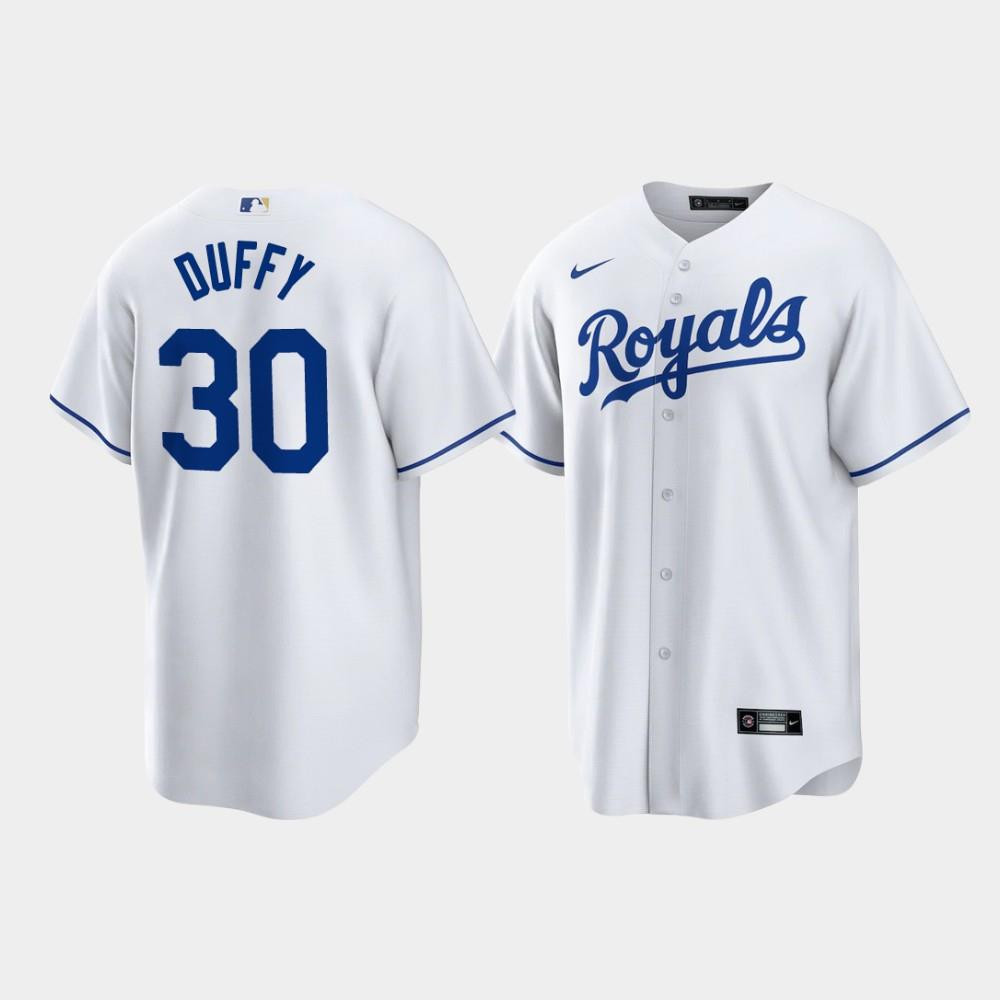Danny Duffy 30 Kansas City Royals White Home Player Baseball Jersey Baseball Jersey 