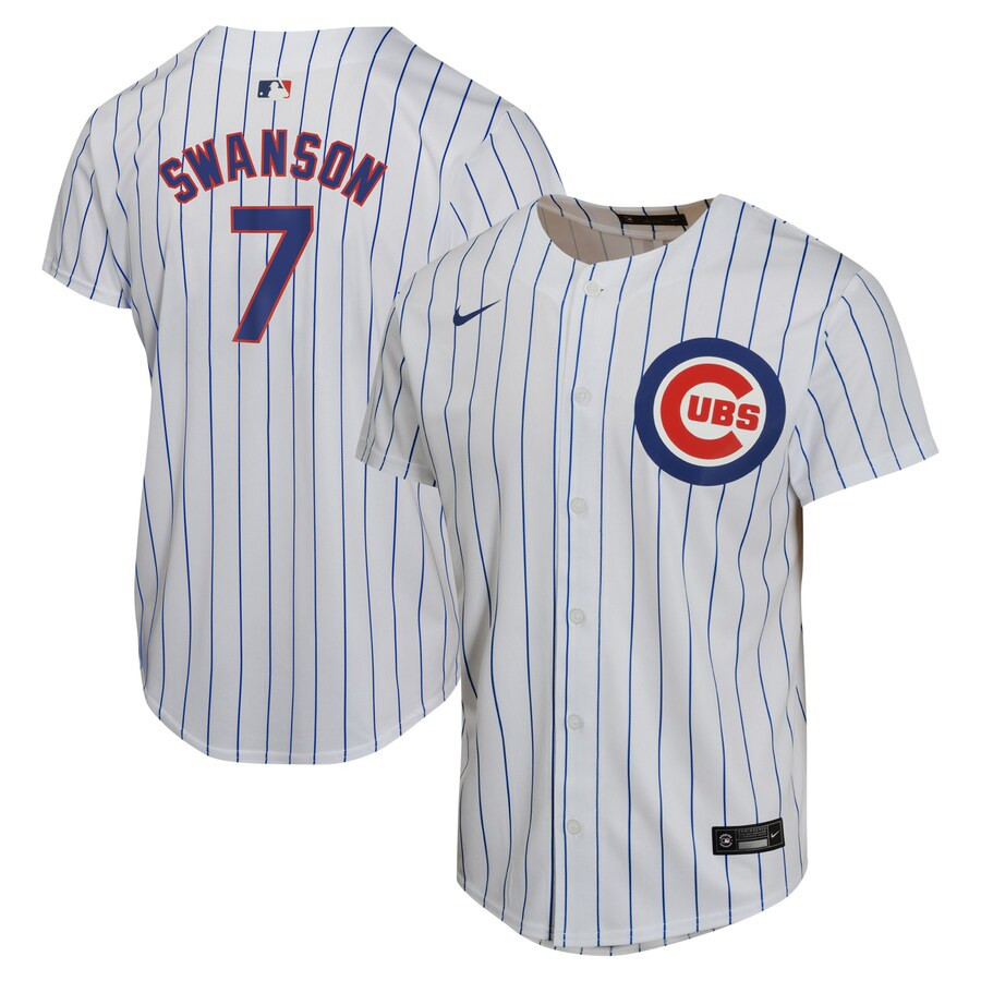 Dansby Swanson 7 Chicago Cubs Home Game Player YOUTH Baseball Jersey - White