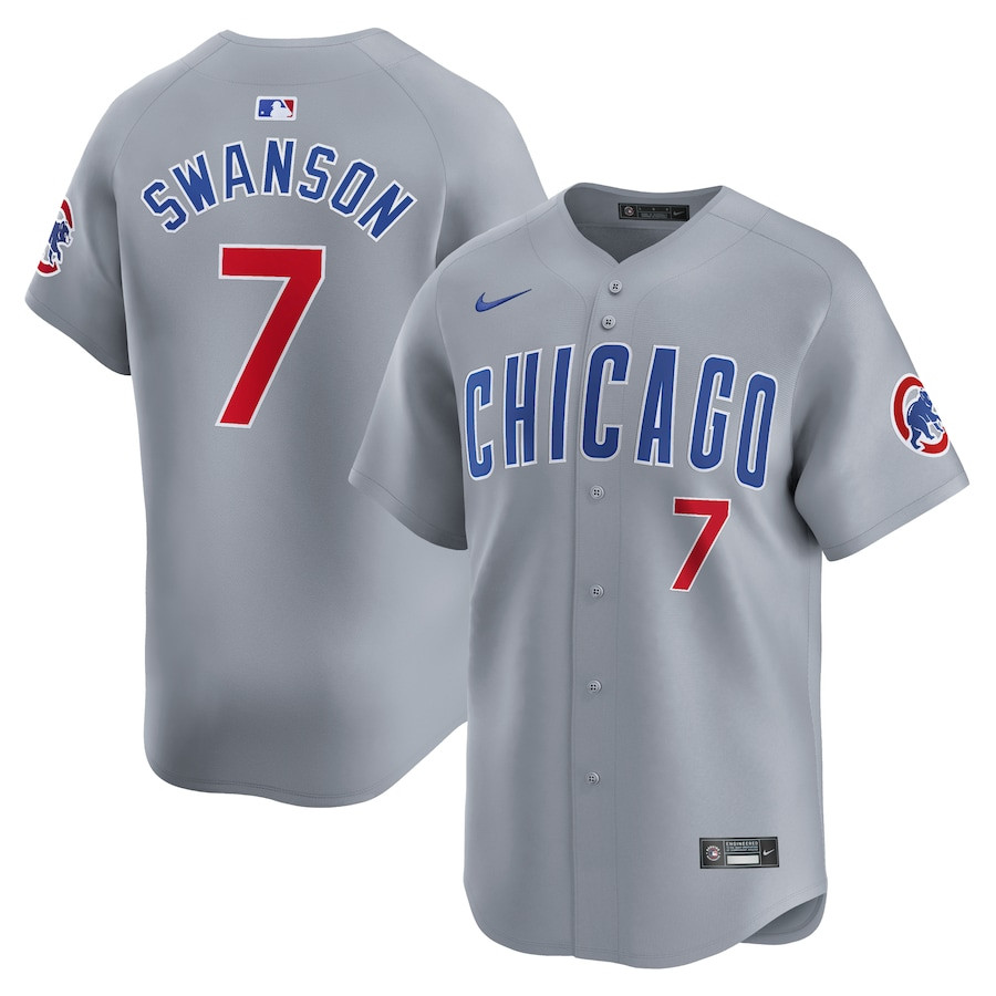 Dansby Swanson 7 Chicago Cubs Road Limited Men Baseball Jersey - Gray