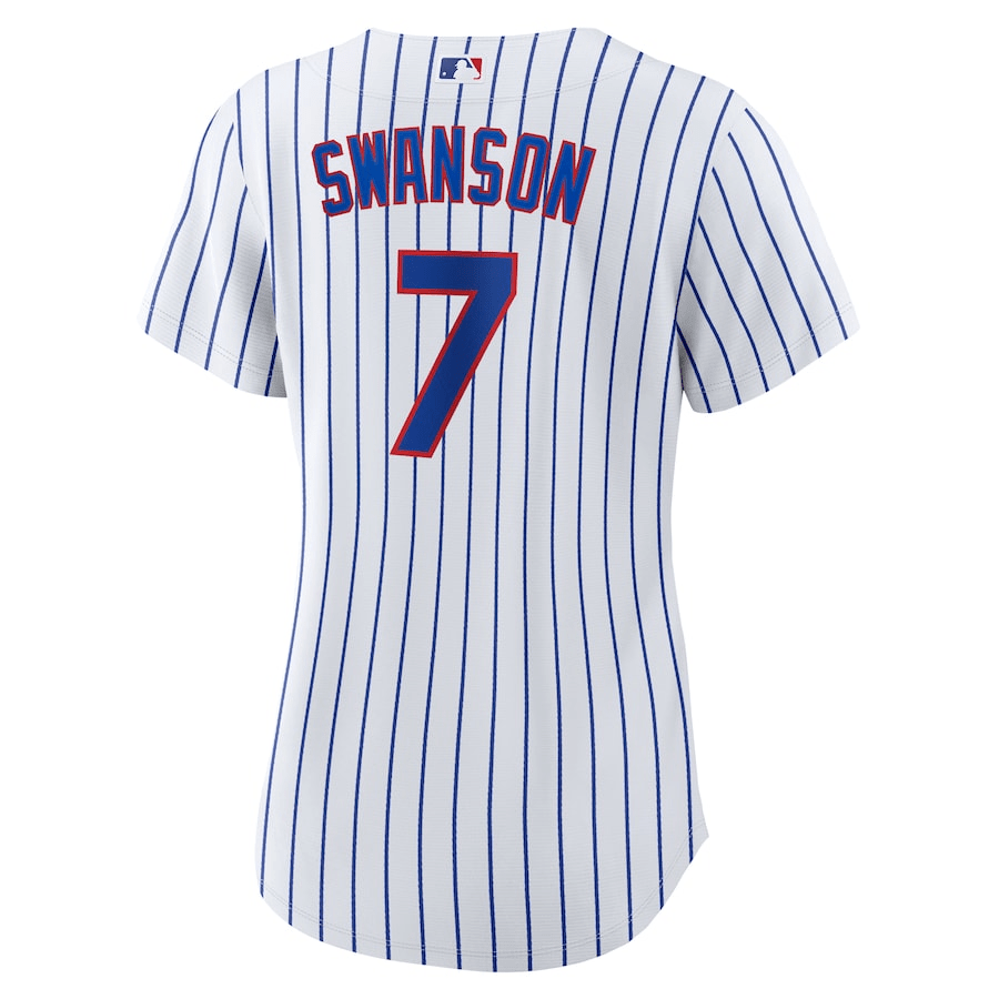 Alternative view of Dansby Swanson 7 Chicago Cubs Women Home Baseball Jersey - White