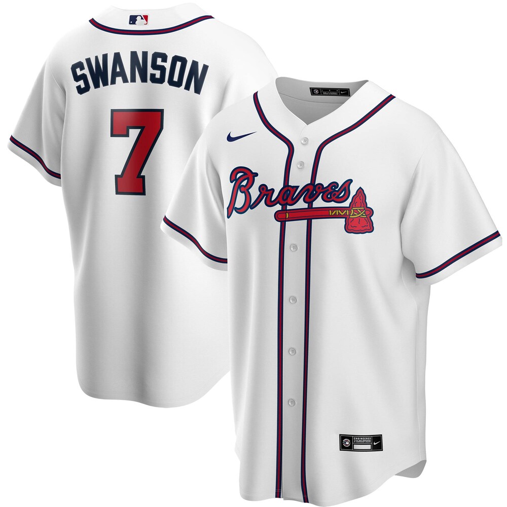 Dansby Swanson Atlanta Braves Home 2020 Player Baseball Jersey - White