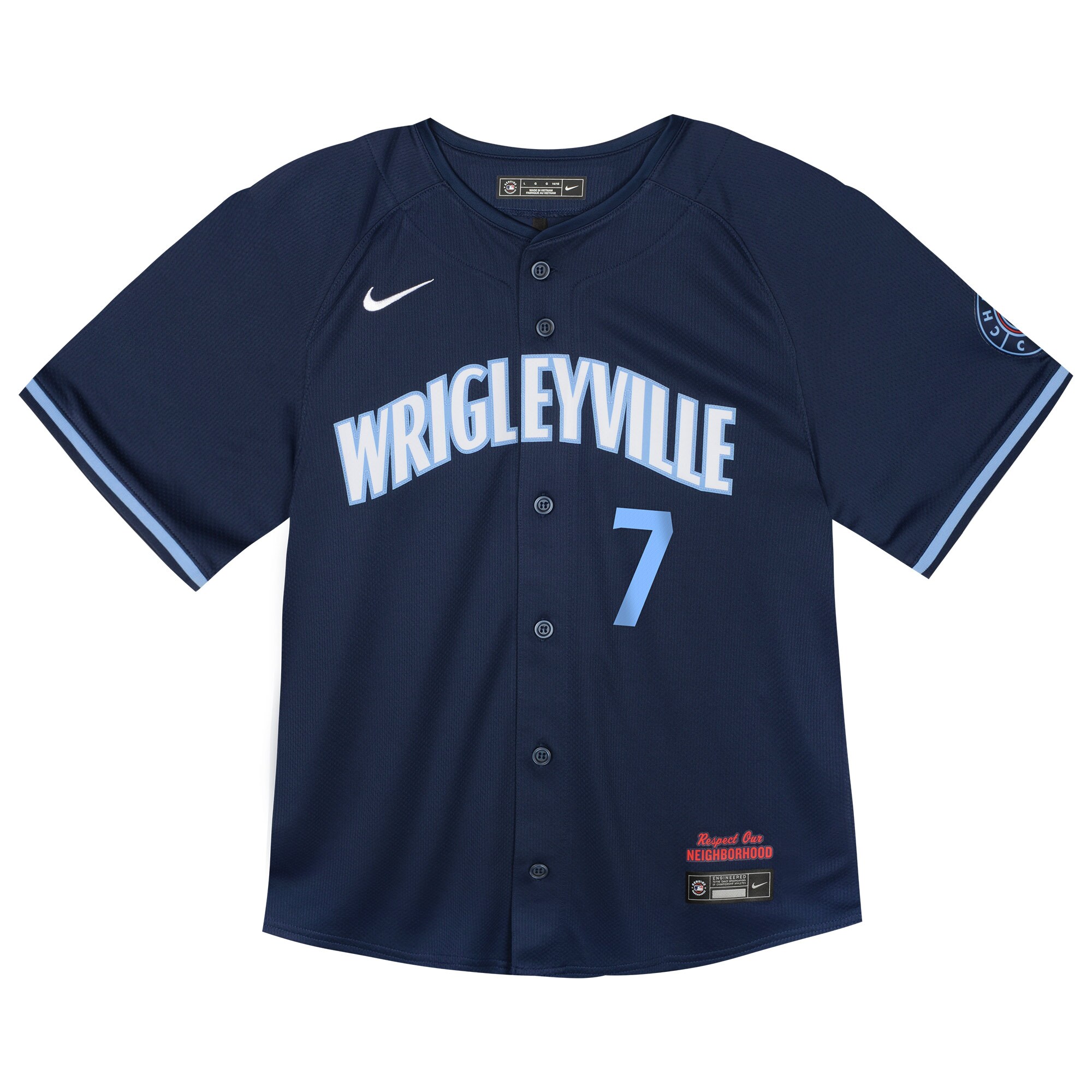 Alternative view of Dansby Swanson Chicago Cubs Toddler City Connect Limited Player Baseball Jersey - Navy